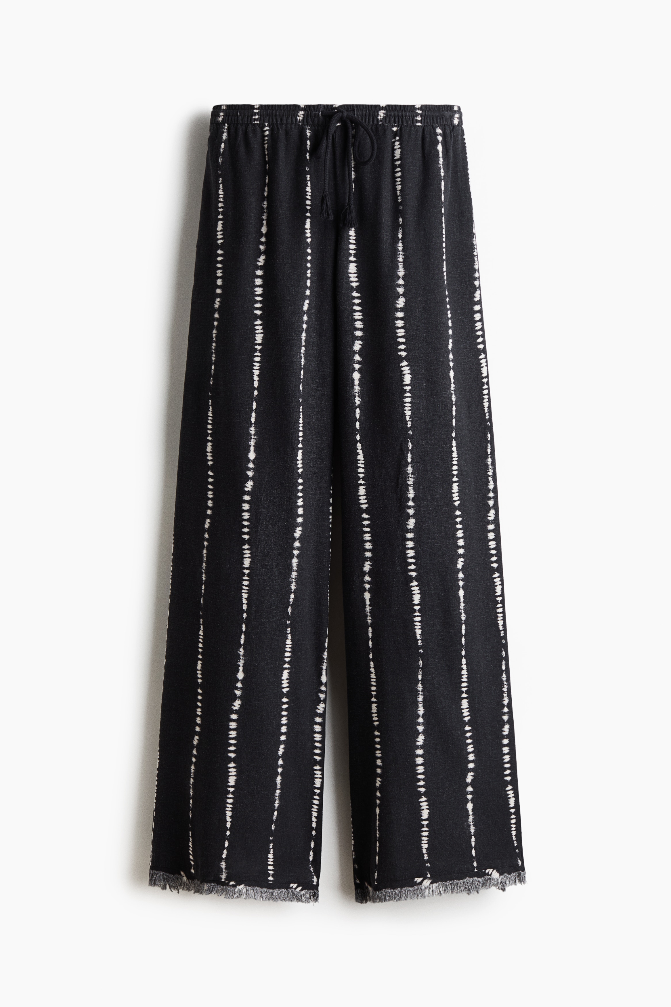 Linen-blend drawstring trousers