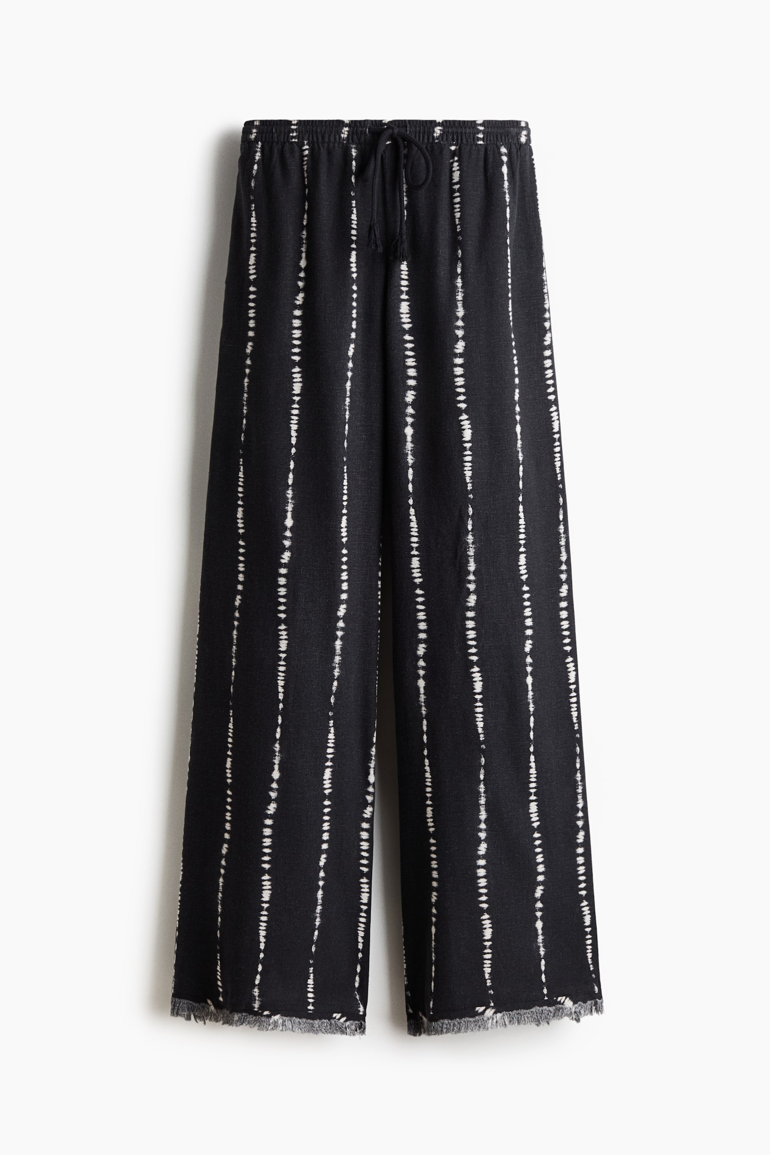 Linen-blend drawstring trousers - 2