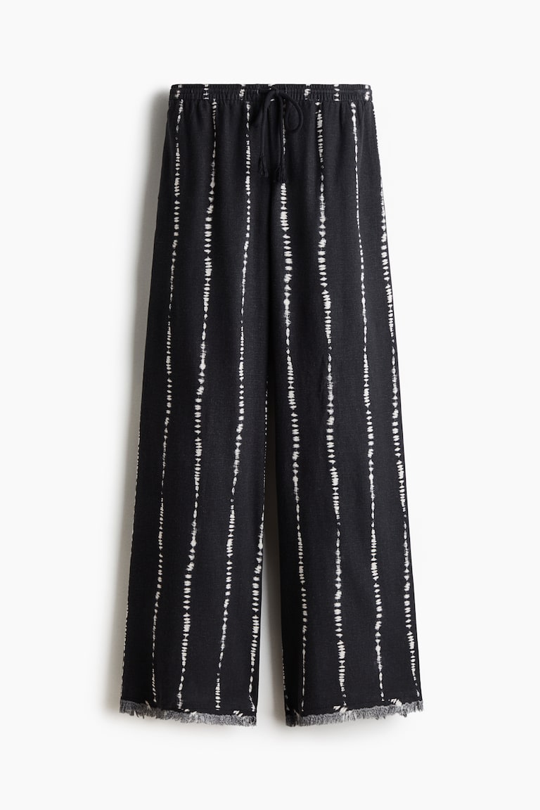 Pantalone od mešavine lana s učkurom