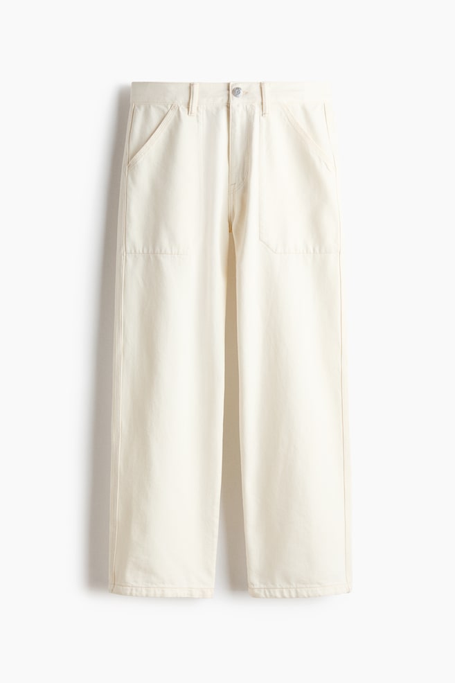 Loose Carpenter Jeans - Cream/Dark denim blue - 1