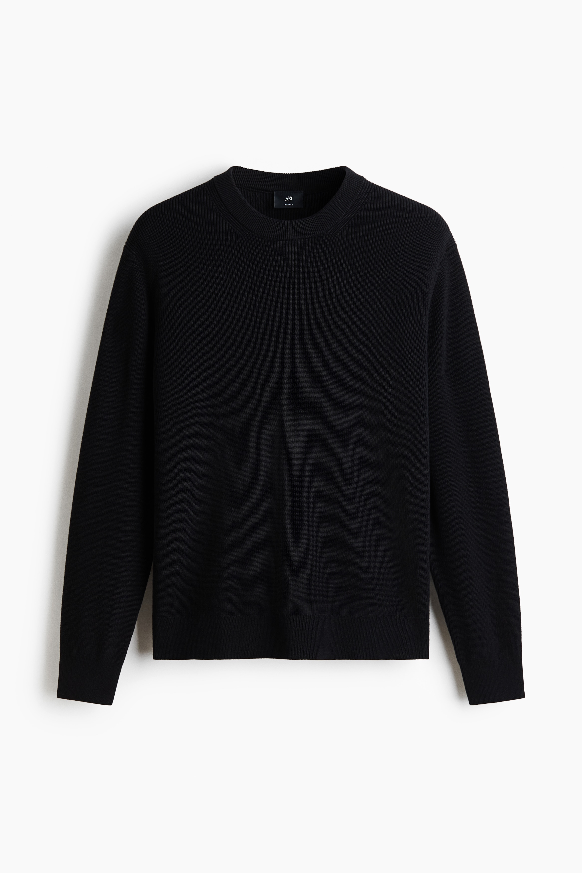 Pull Regular Fit en maille de coton côteléeModèle