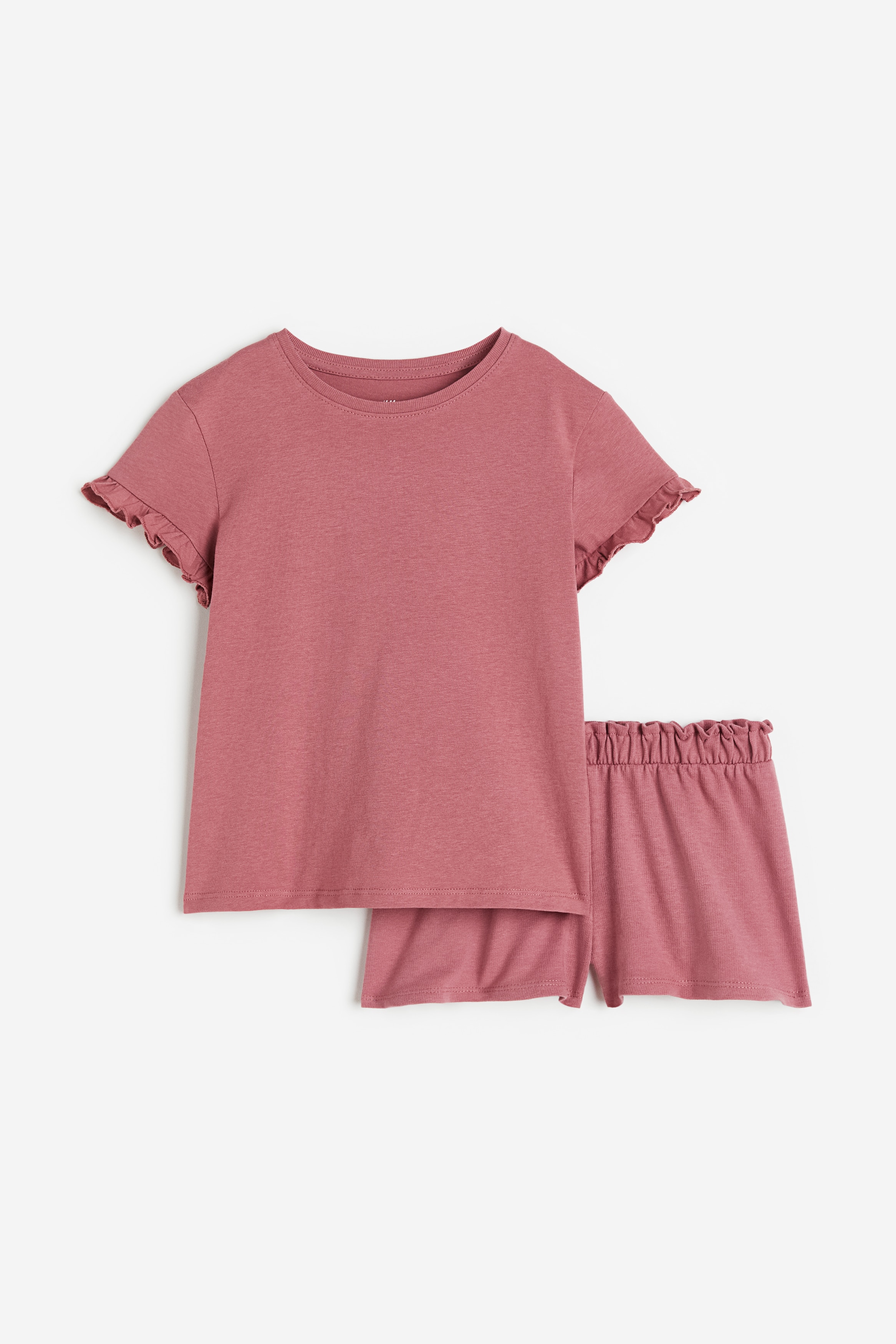 H & M - 2-teiliges Set mit Shirt und Shorts aus Baumwolle - Rosa - Kinder