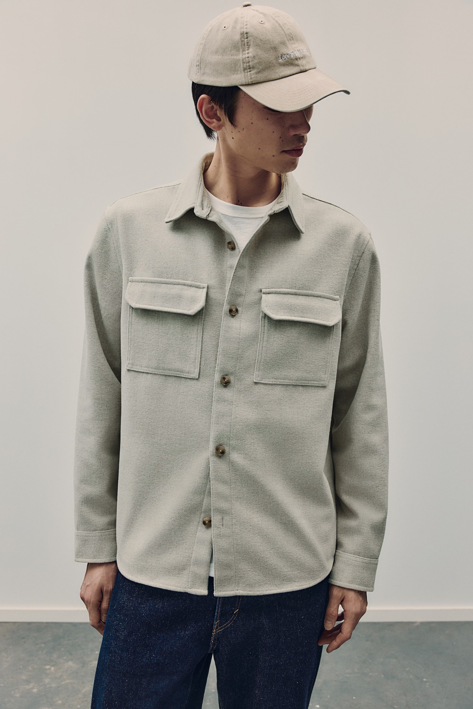 Regular Fit Felted overshirt - Light greige/Beige/Checked/Navy blue/Black/Grey/Grey/Pinstriped - 4