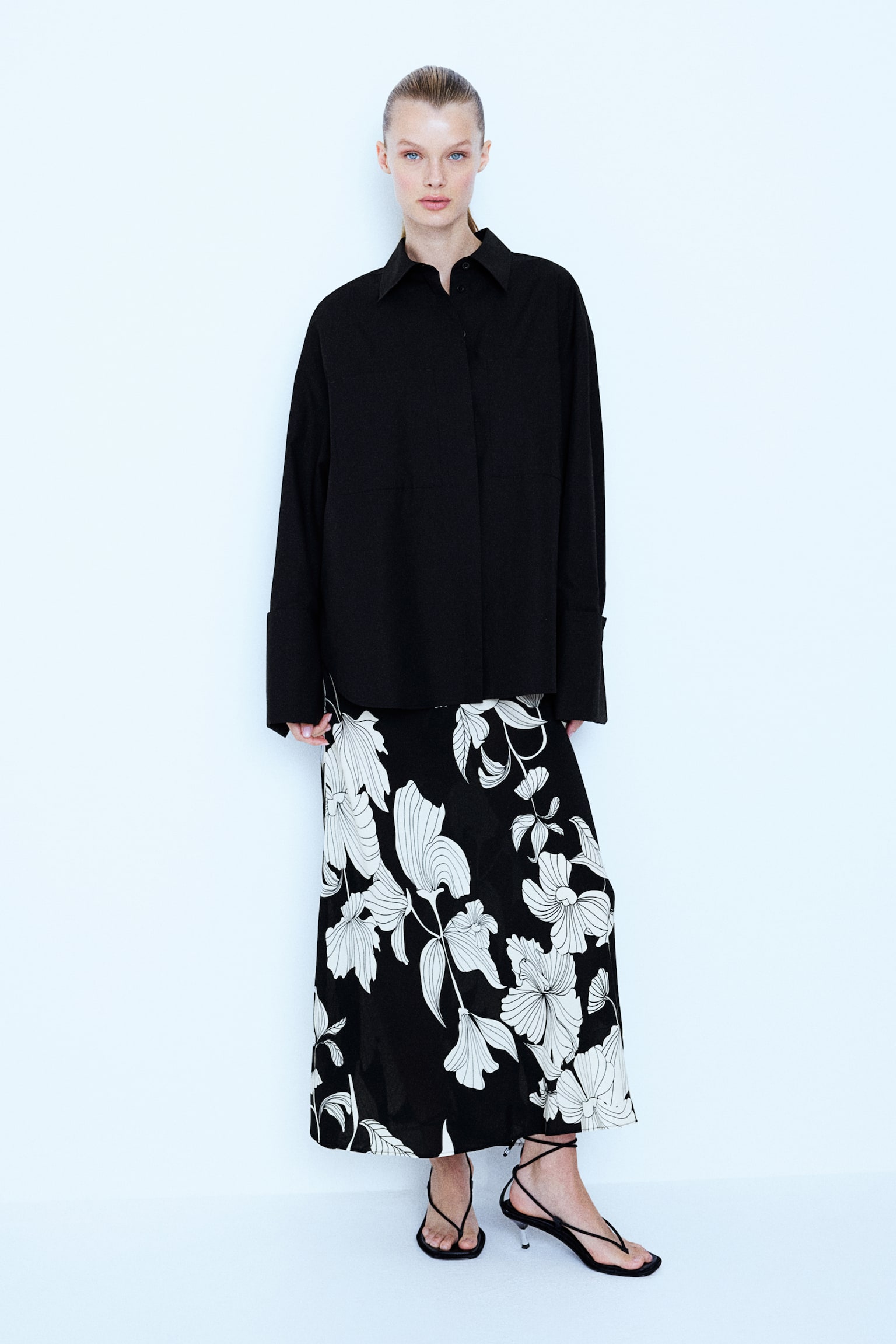 Viscose crêpe skirt - Black/White floral/Black/Floral/White/Floral/Light beige/Leopard print - 4