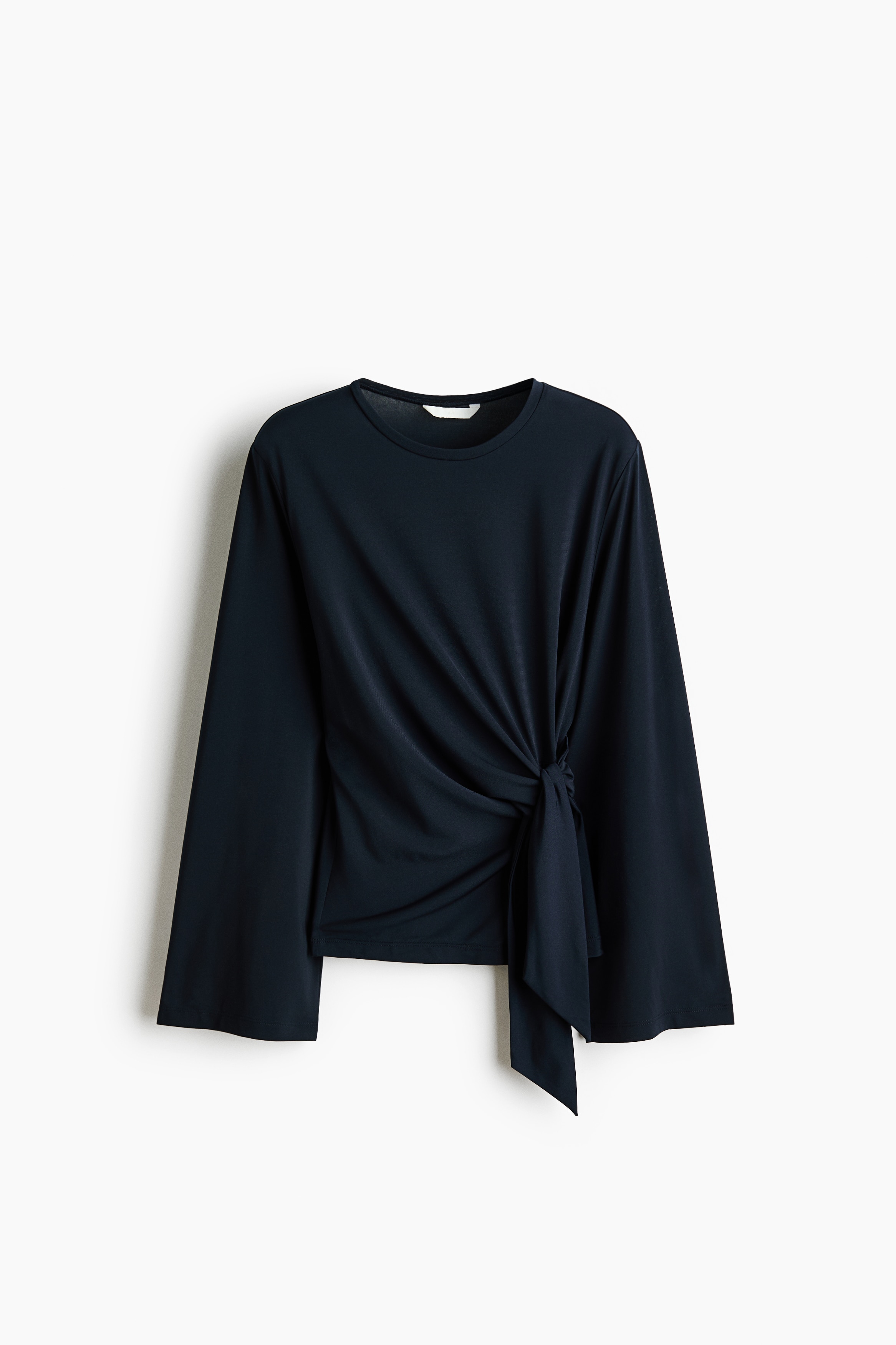 Tie-detail jersey top - Navy blue/Red