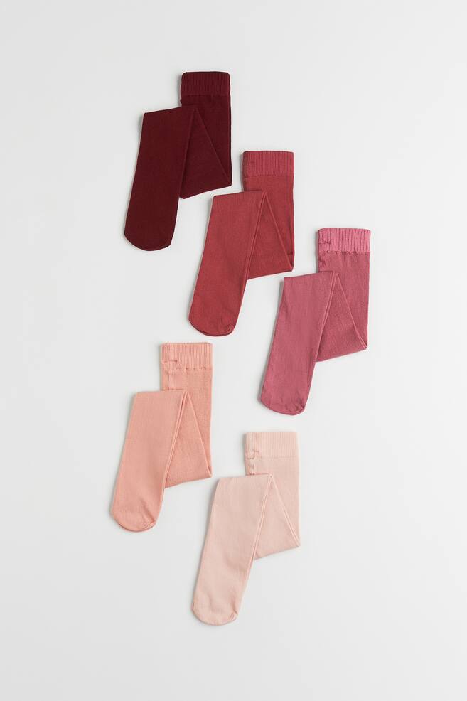 5-pack tights - Dark red/Dark pink/White/Beige/Grey/Black/Pink/Brown/Light purple/Light pink