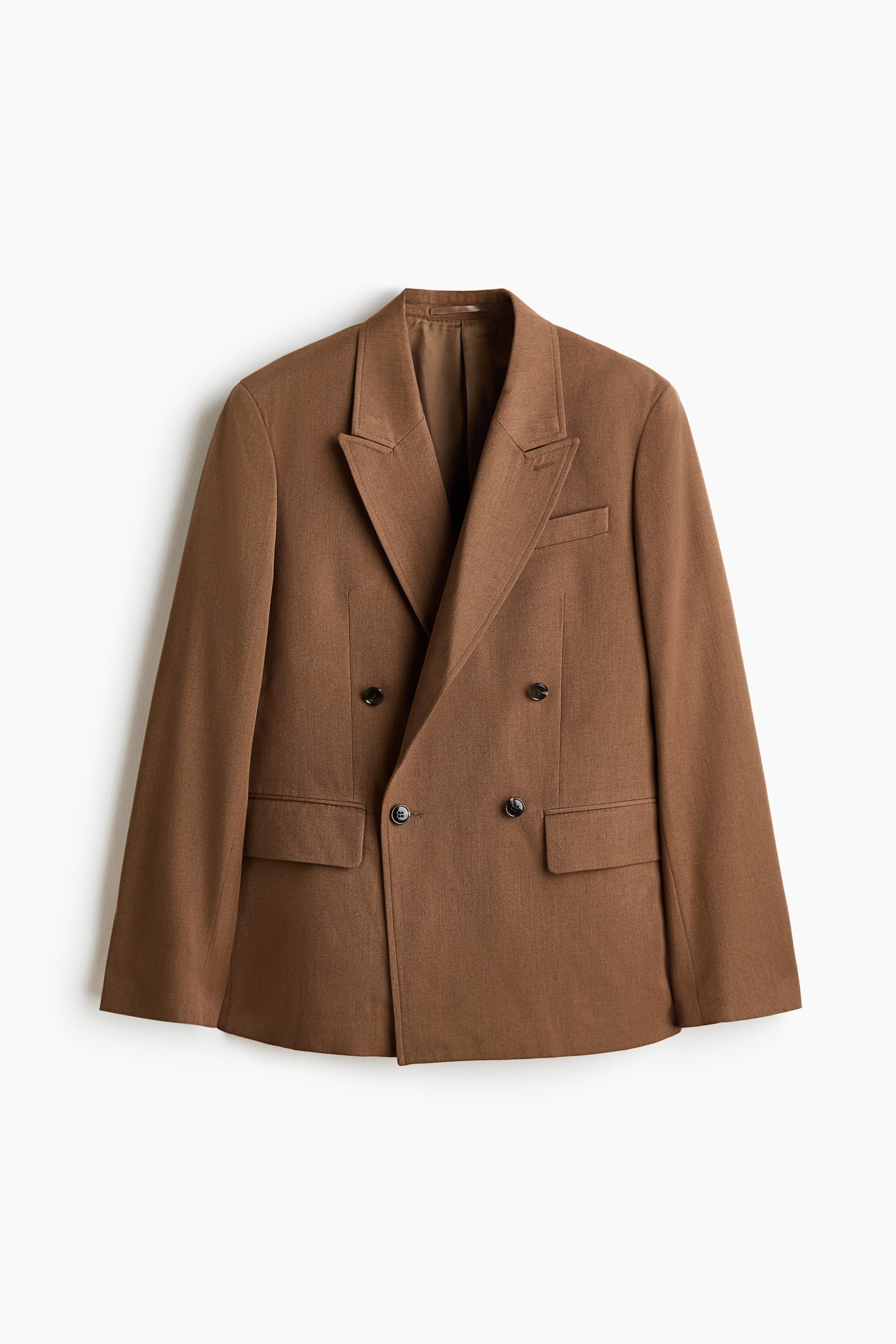 Regular Fit Double-breasted jacket - Brown/Dark khaki green/Dark brown