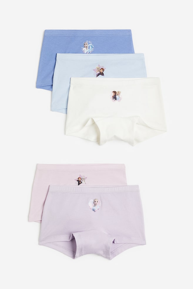 5-pack cotton boxers - Light purple/Black - Kids