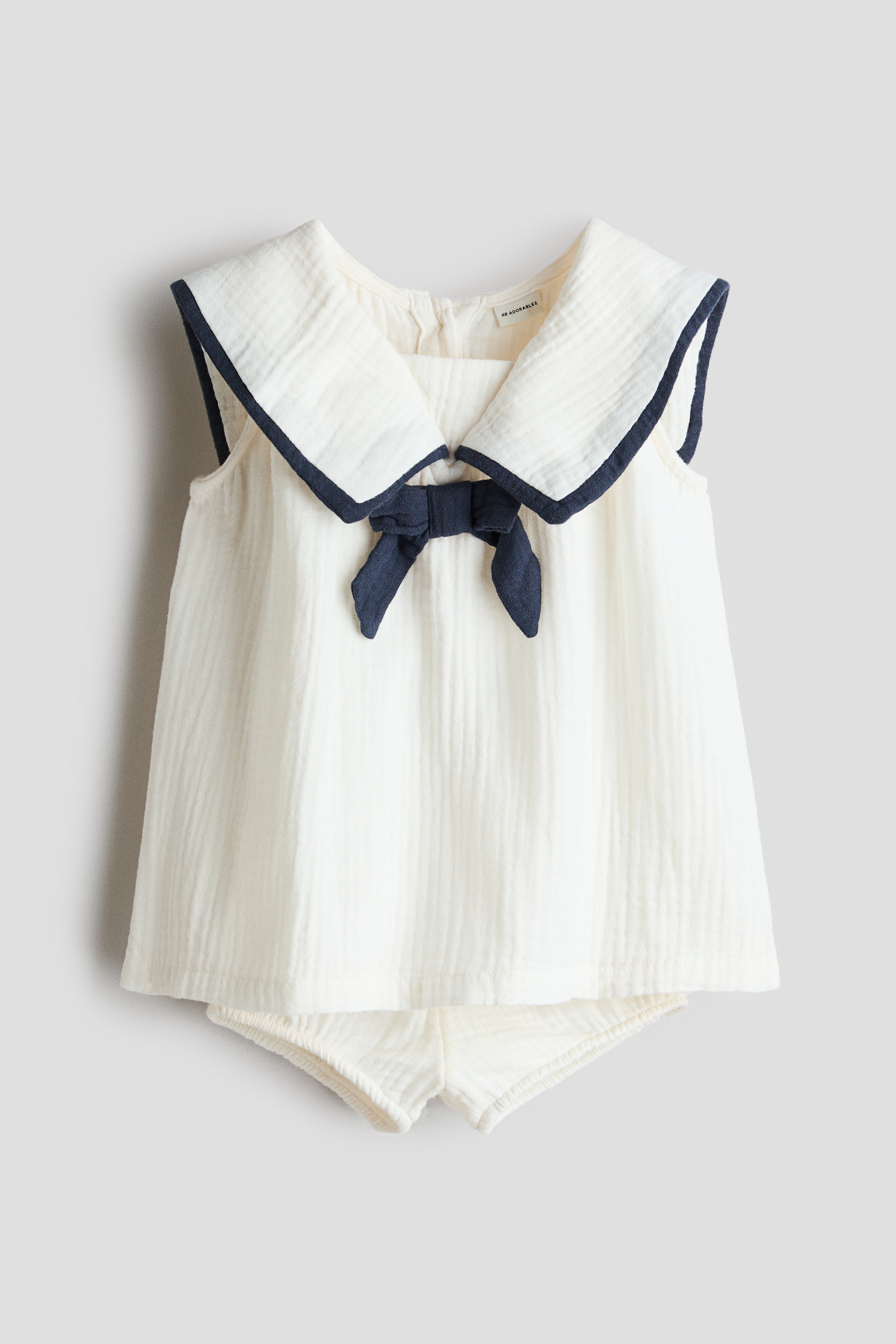 2-Piece Cotton Muslin Set - White