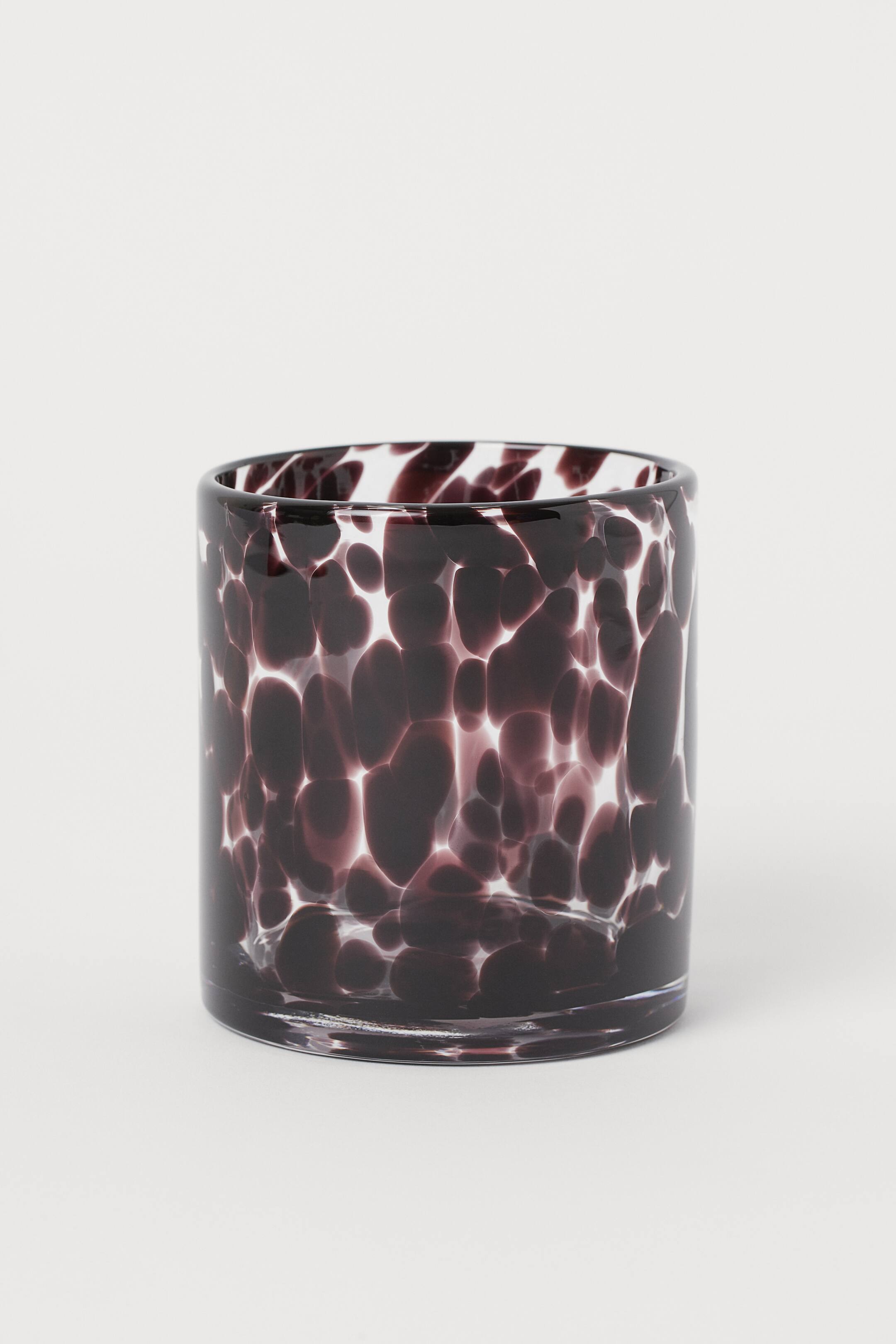 View larger image: Glass Tea Light Holder - Clear glass/black patterned - Home All | H&M US 1