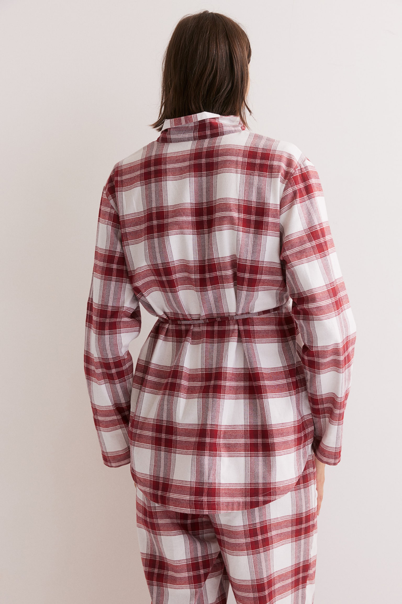 MAMA Cotton flannel pyjamas - Red/White checked/Dark red/Checked - 5