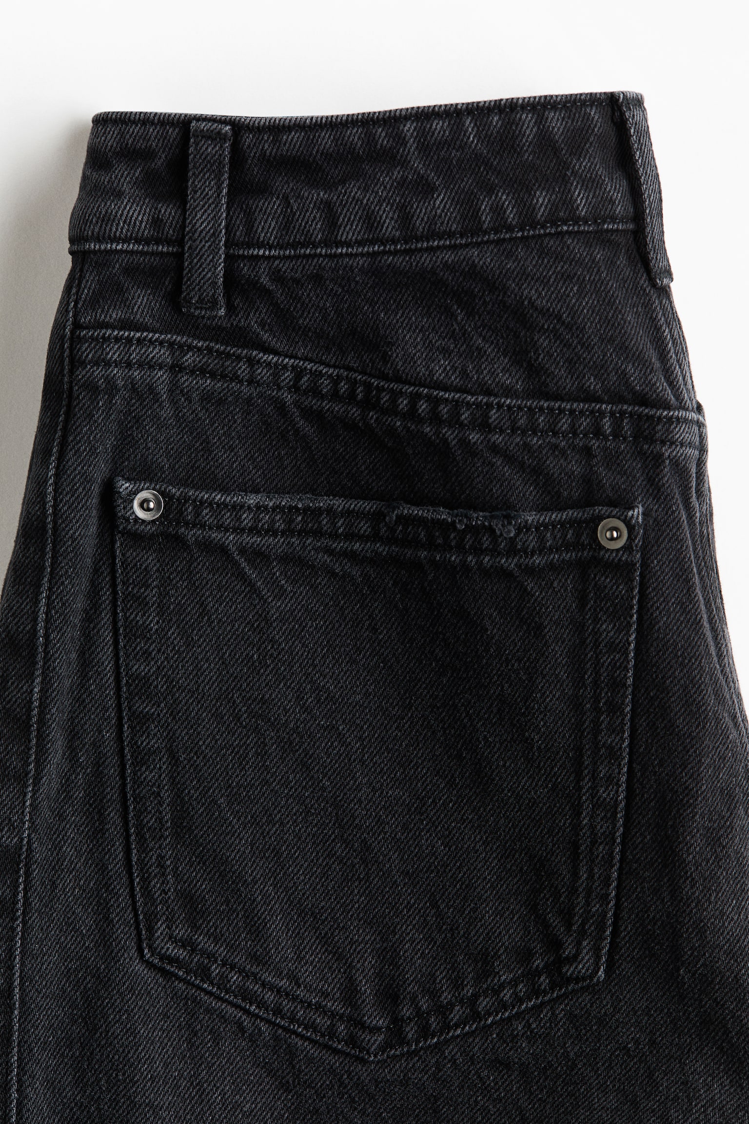 Женские джинсы H&M Extra-Wide Regular-Waist, цвет: Тёмный джинсовый серый — фото 7