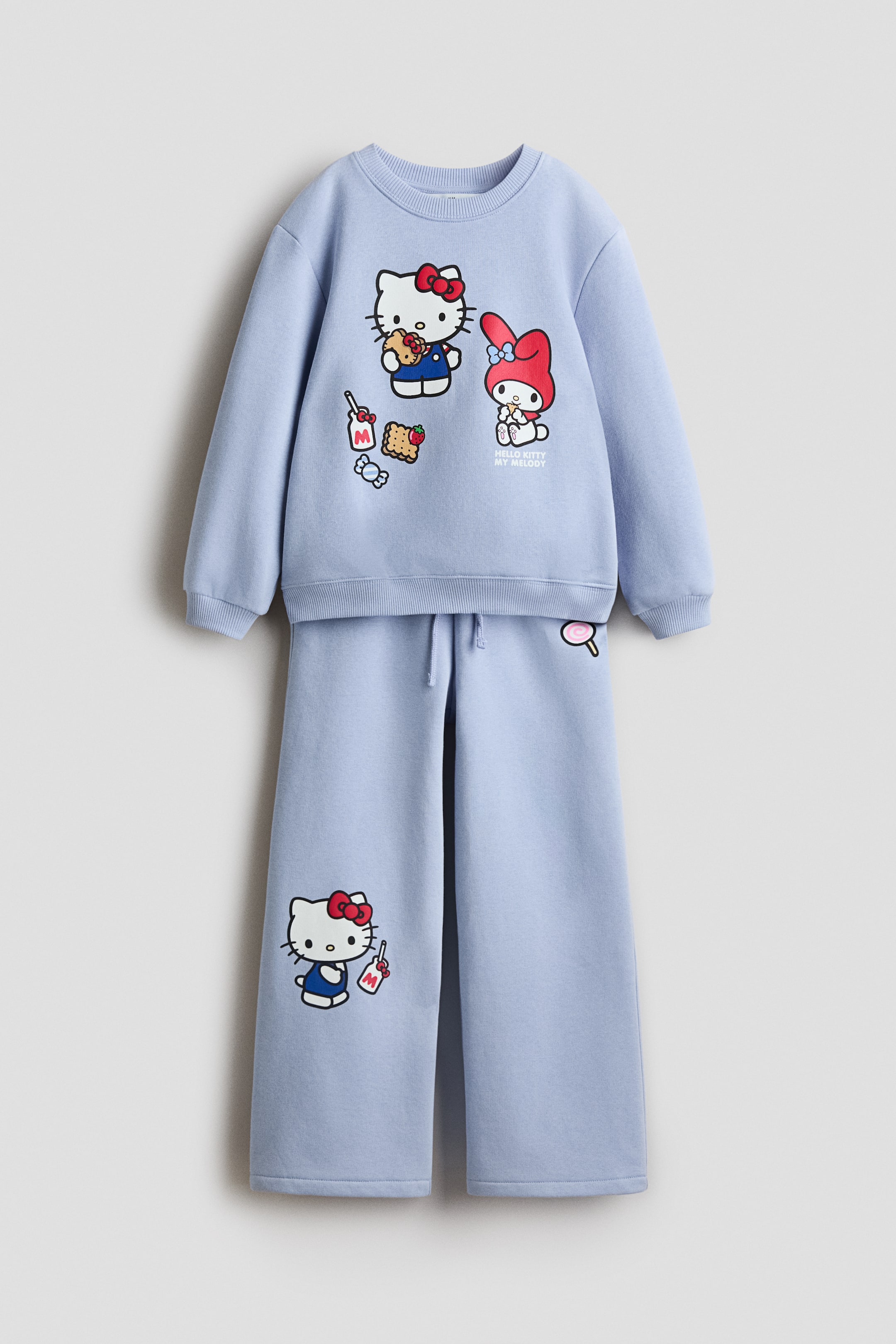 Agrandir l'image: Ensemble 2 pièces en molleton imprimé - Bleu clair/Hello Kitty - ENFANT | H&M CH 1