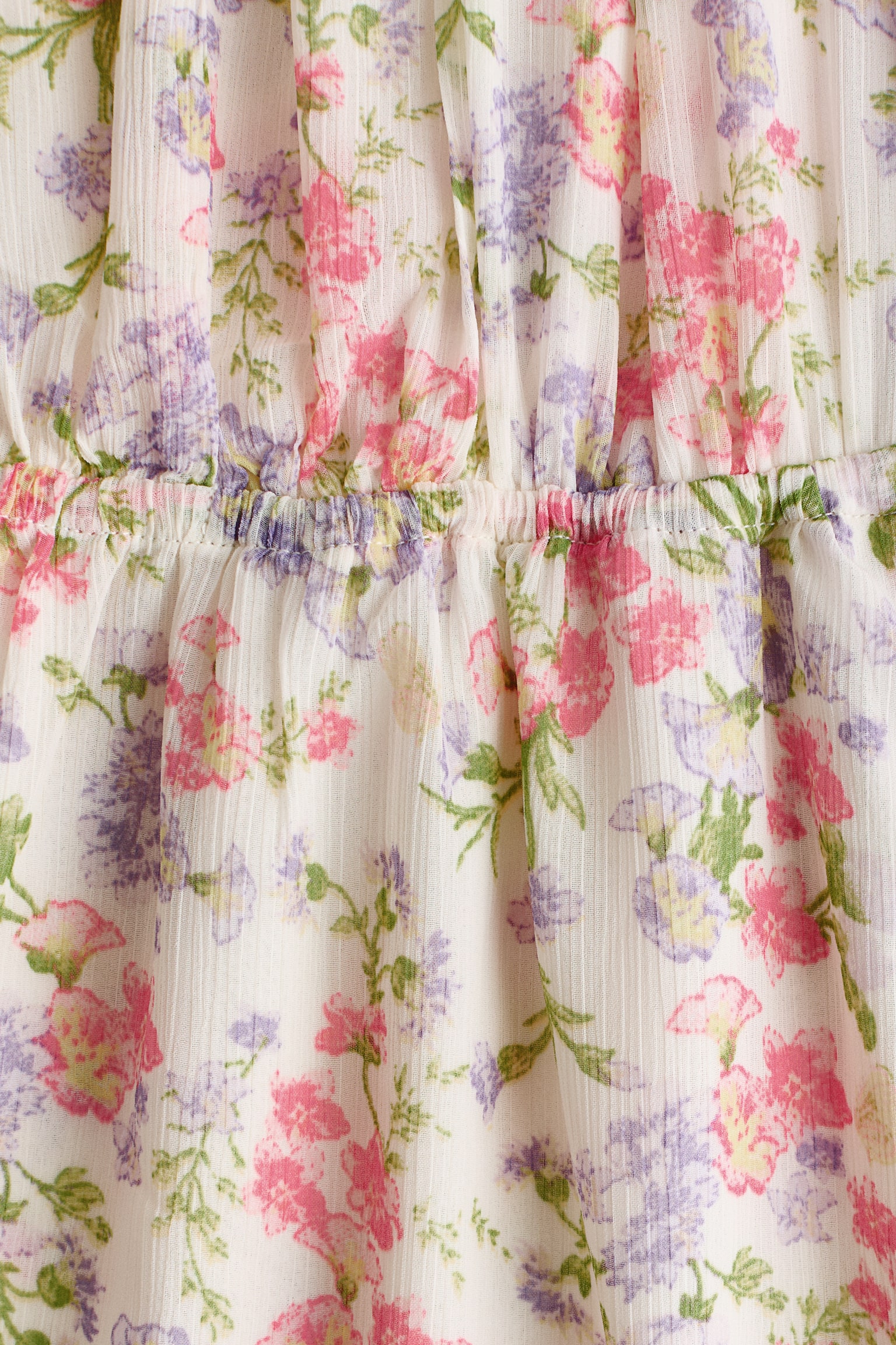 MAMA שמלת מקסי עם שרוולי בלון - קרם/פרחוני - 3