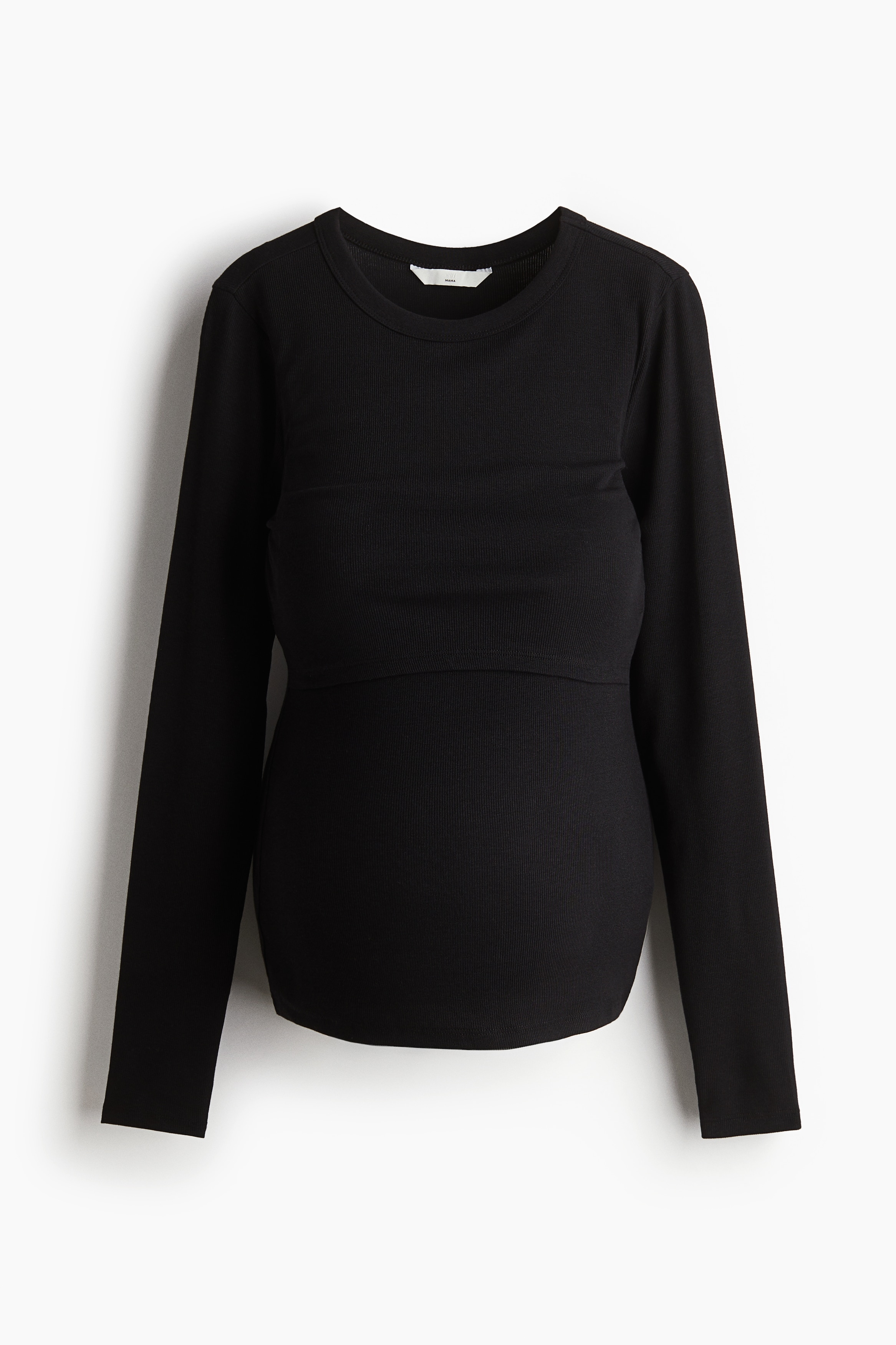 MAMA Long Sleeve Nursing Top - Black/Dark brown