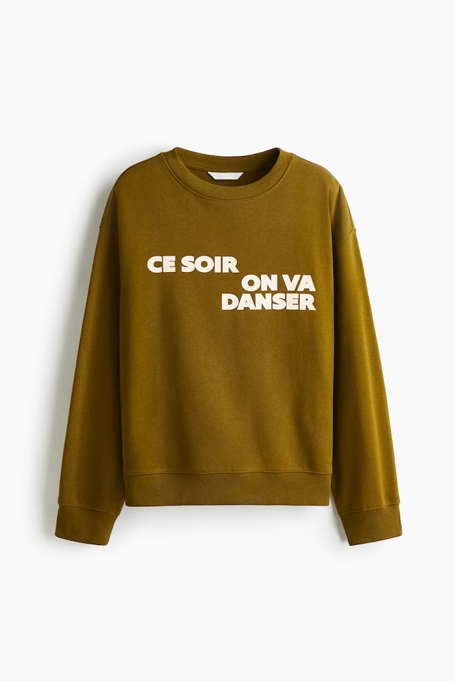 Sudadera con motivo de texto - Verde oliva/Ce soir/Azul oscuro/Le Marais Académie/Turquesa claro/Art Collective/Rosa claro/Athlétisme Parisien/Gris claro jaspeado/París/Marrón oscuro/Atelier Fleur/Azul marino/París/Azul claro/New York - 1
