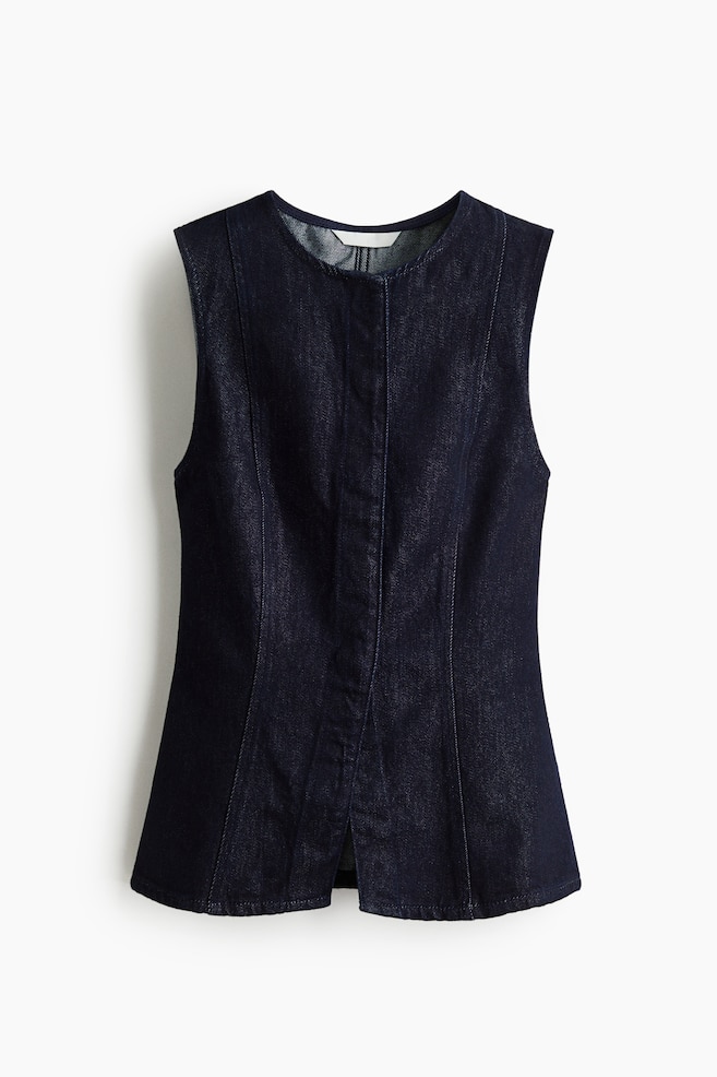 Denim waistcoat - Dark denim blue - 1