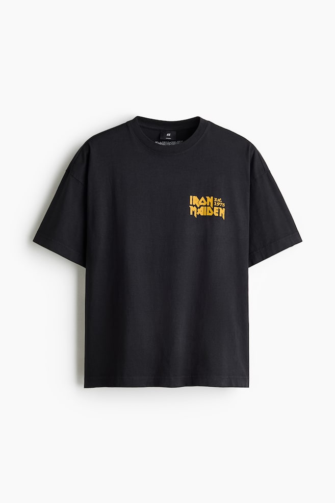 Oversized Fit T-shirt - Black/Iron Maiden/Black/Guns N' Roses/Black/Bob Marley/Black/Rolling Stones/White/Pink Floyd/White/Jaws/Yellow/Matisse/Black/NASCAR/White/Henri Matisse/Black/NASCAR/Black/Spider-Man - 1