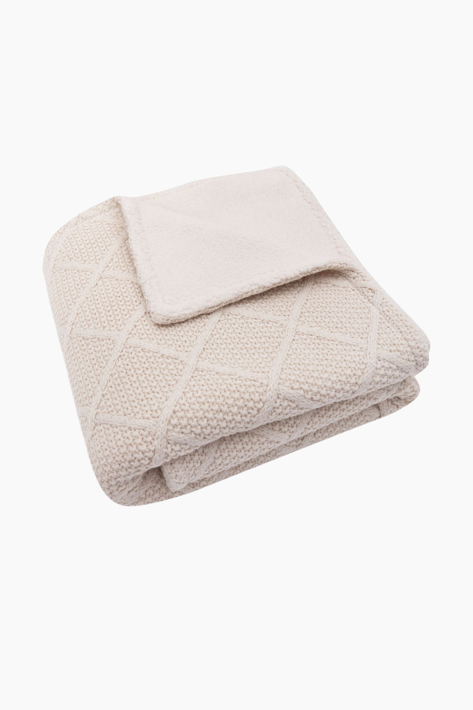 Blanket 100x150 - Cosy Knit - Oatmeal/Biscuit/Wild Rose/Ivory/Wild Rose/Sea Green/Ivory/Sea Green/Ivory/Check Knit/biscuit/Check Knit/oatmeal - 4