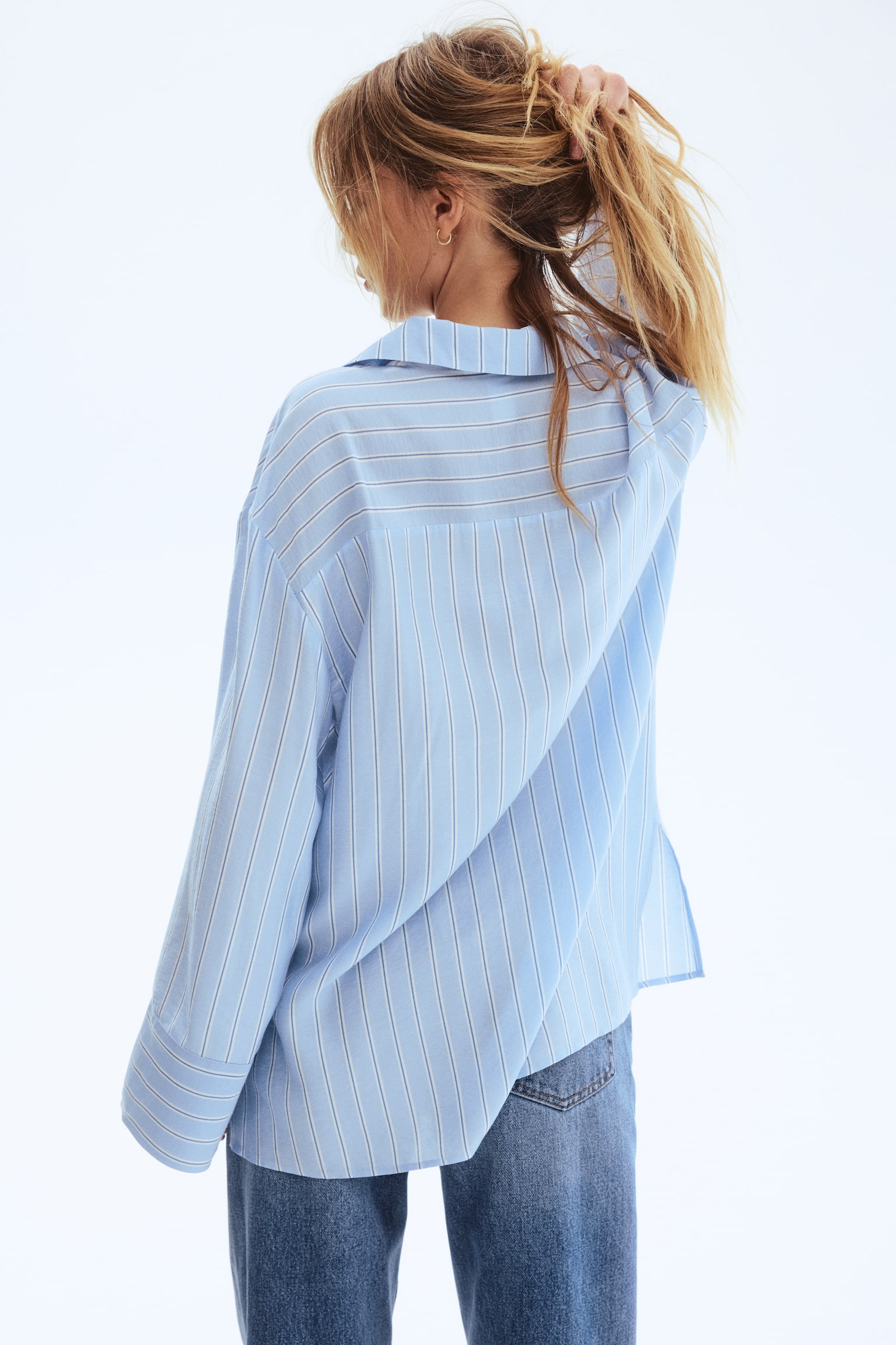 Chemise oversize - Bleu clair/rayé/Rose clair - 3
