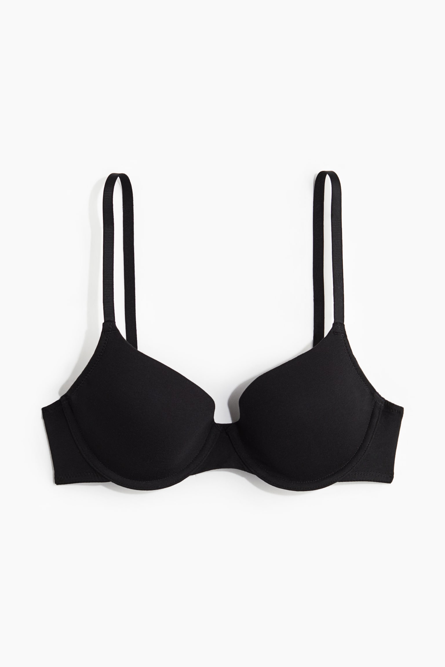 Padded underwired cotton bra - Black/Pigeon blue/Light grey marl - 1