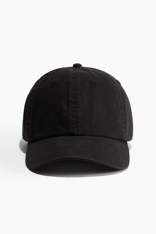 Casquette en sergé de coton - Noir - 1