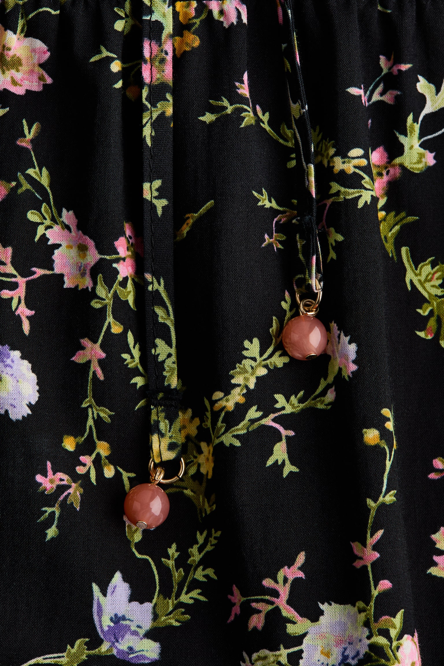 Long cotton dress - Black/Floral/Blue/Paisley pattern/White/Floral/White/Patterned/Green/Floral/White/Floral/Pink/Floral - 2