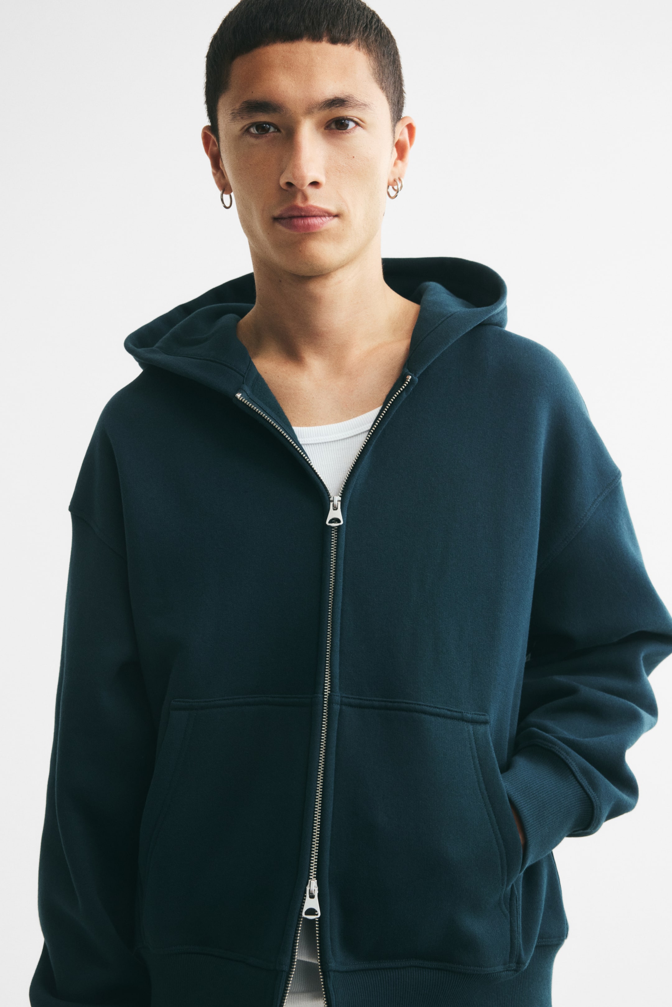 Oversized Printed Hooded Jacket