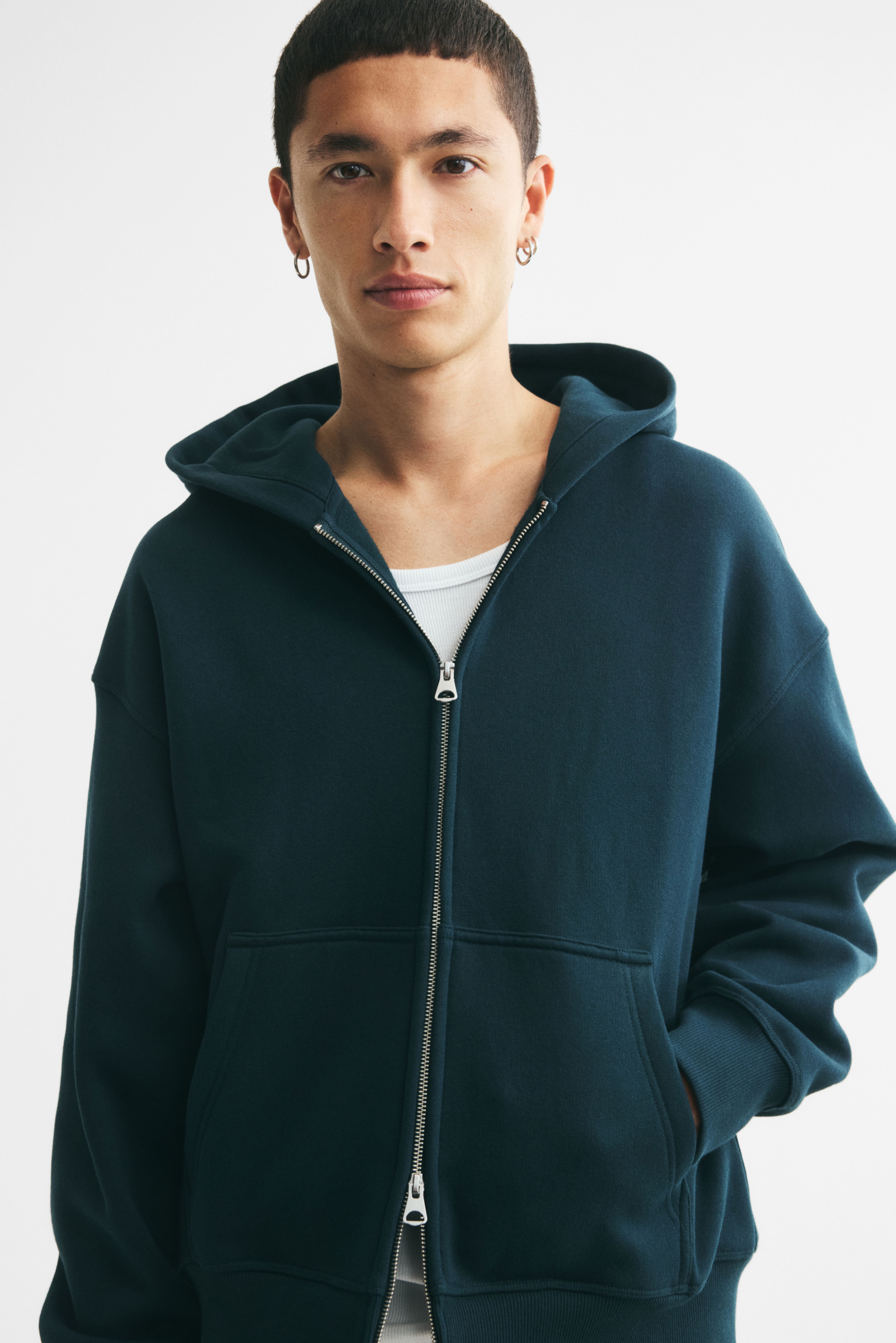 Oversized Printed Hooded Jacket