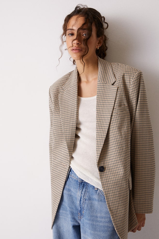 Oversized blazer - Brown/Dogtooth-patterned/Black/Beige/Checked - 7