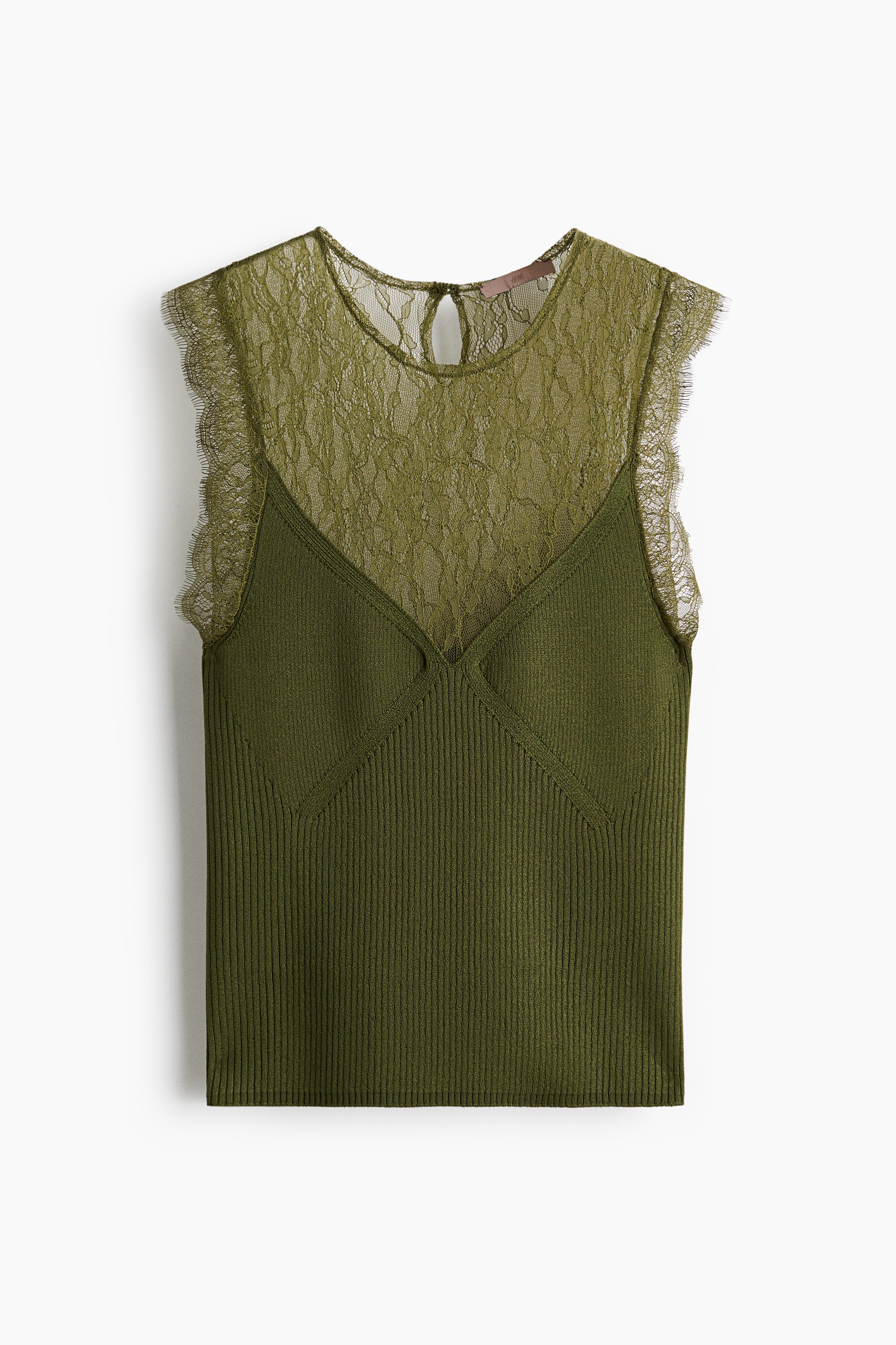 Lastik Örgülü Üst - Koyu yeşil