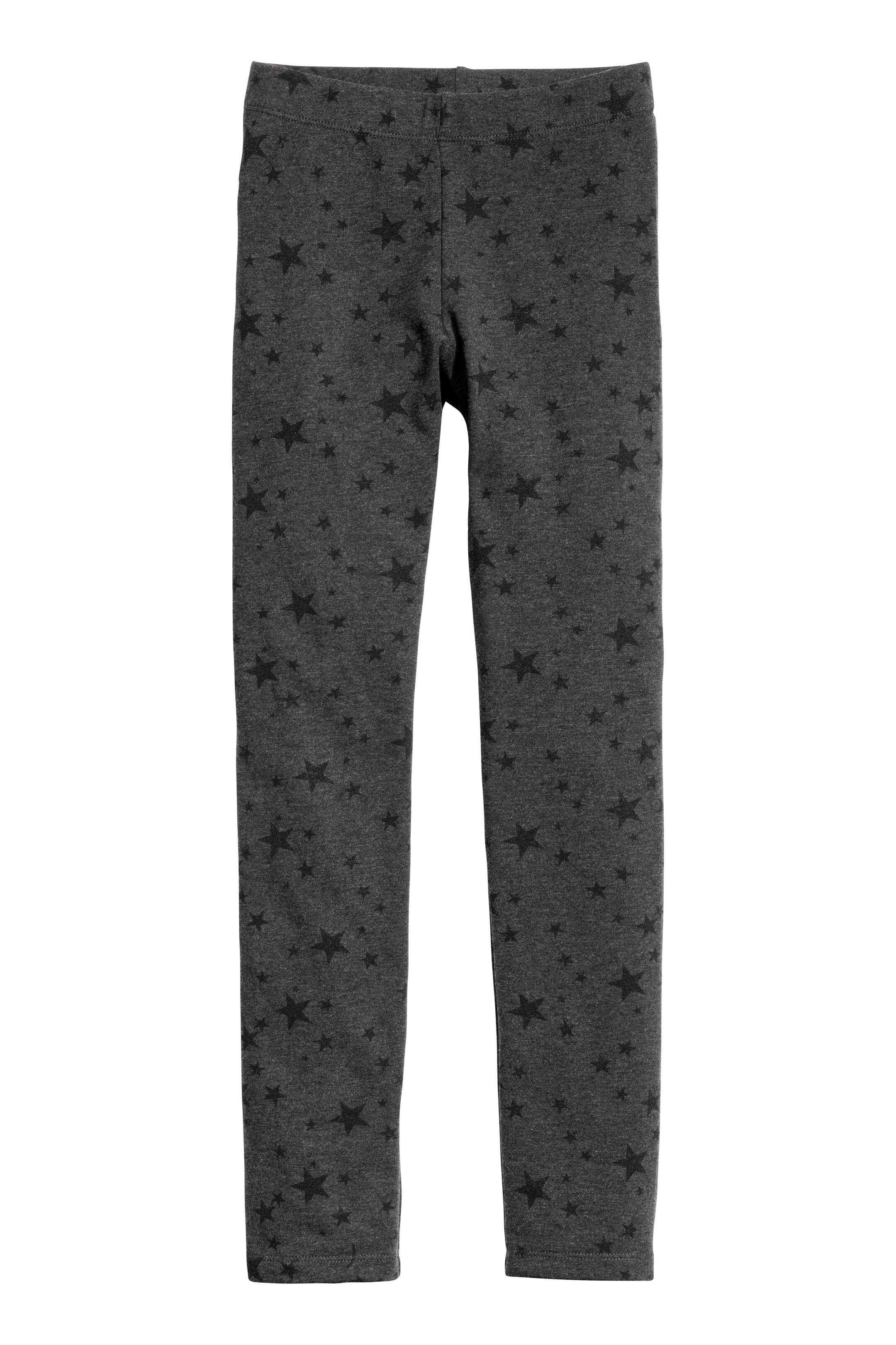 View larger image: Sturdy jersey leggings - Nearly black/Stars - Kids | H&M GB 1