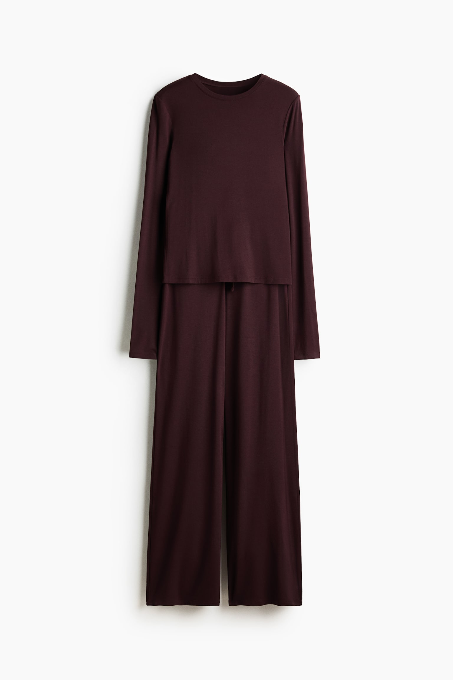 Modalové pyžamo - Tmavohnedá/Tlmená svetloružová - 1