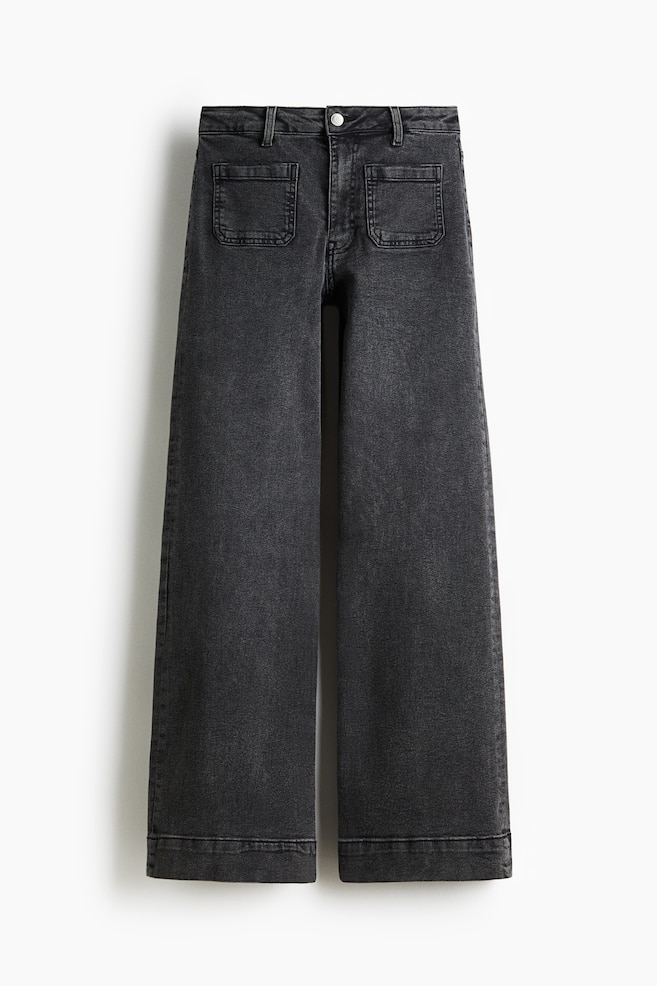 Wide High Jeans - Nero lavato - 1
