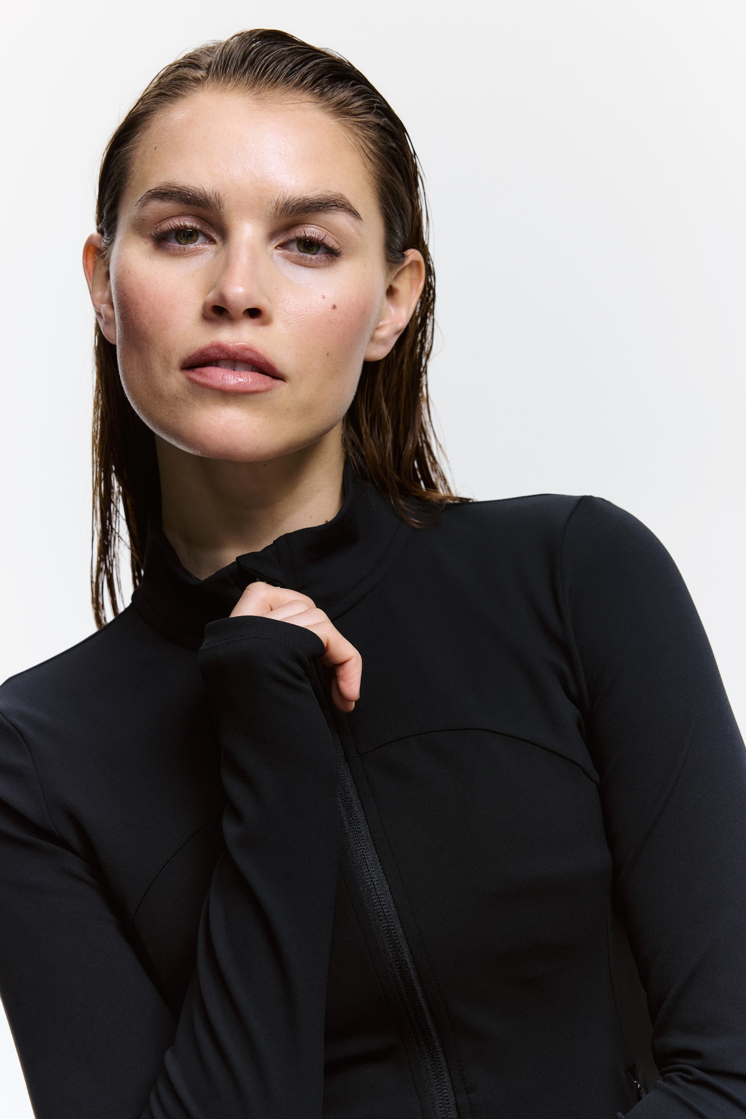 Zip-through sports jacket with SoftMove™ - Black/Truffle grey/Warm grey - 3