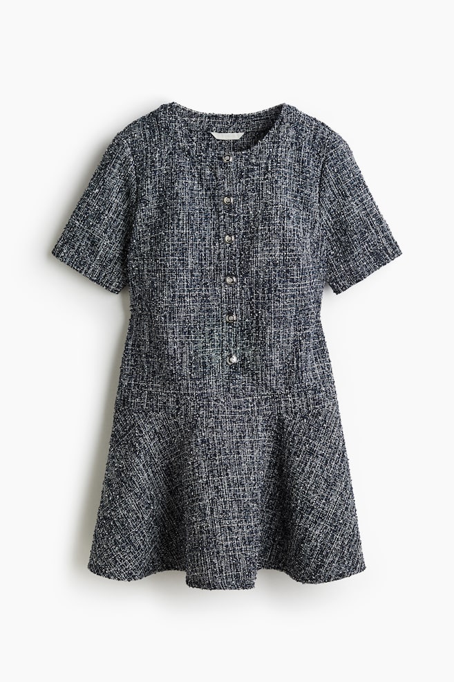 Bouclé dress - Dark blue/Black marl - 1