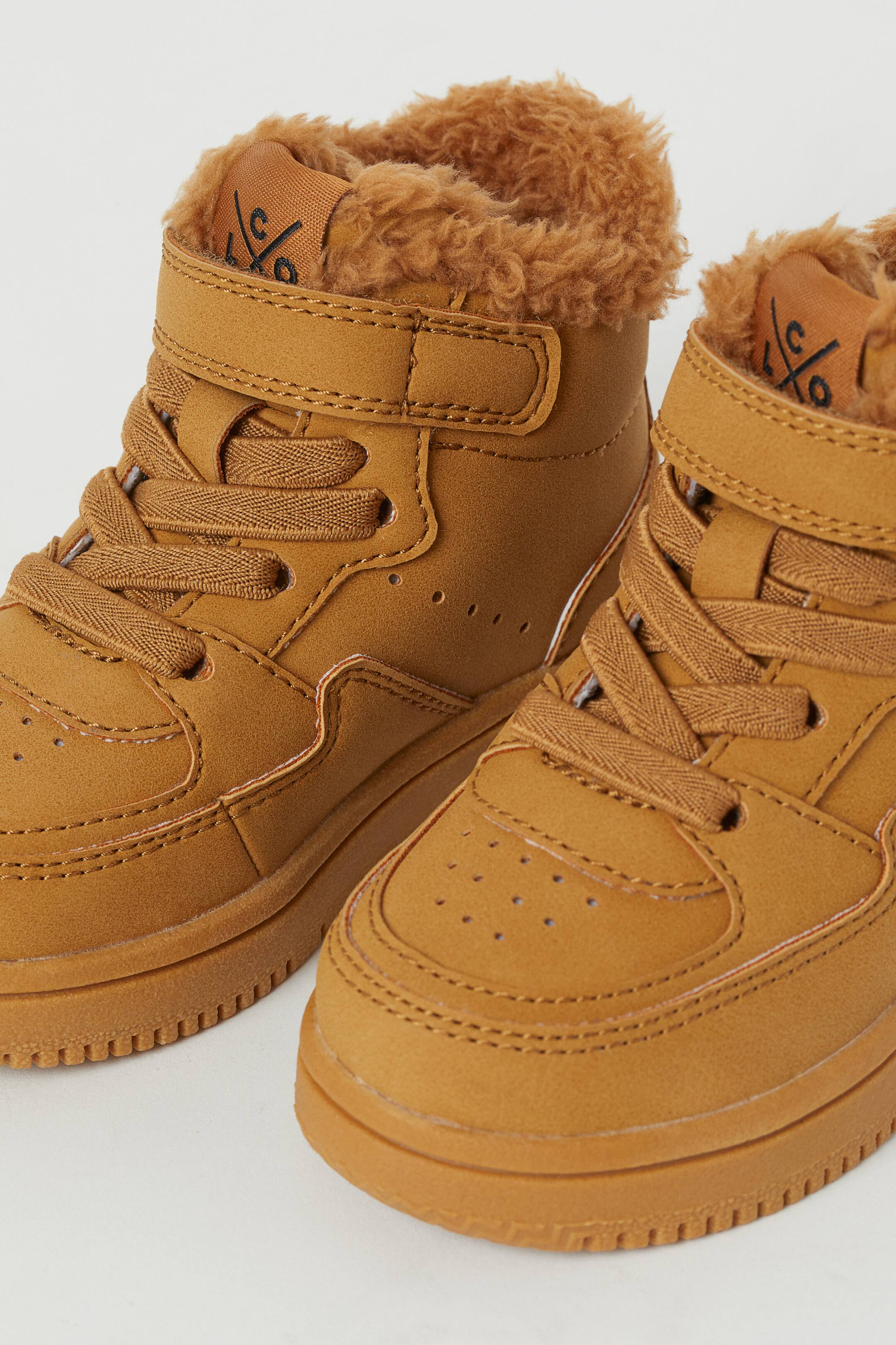 View larger image: Faux shearling-lined hi-tops - Dark yellow - Kids | H&M HK 3