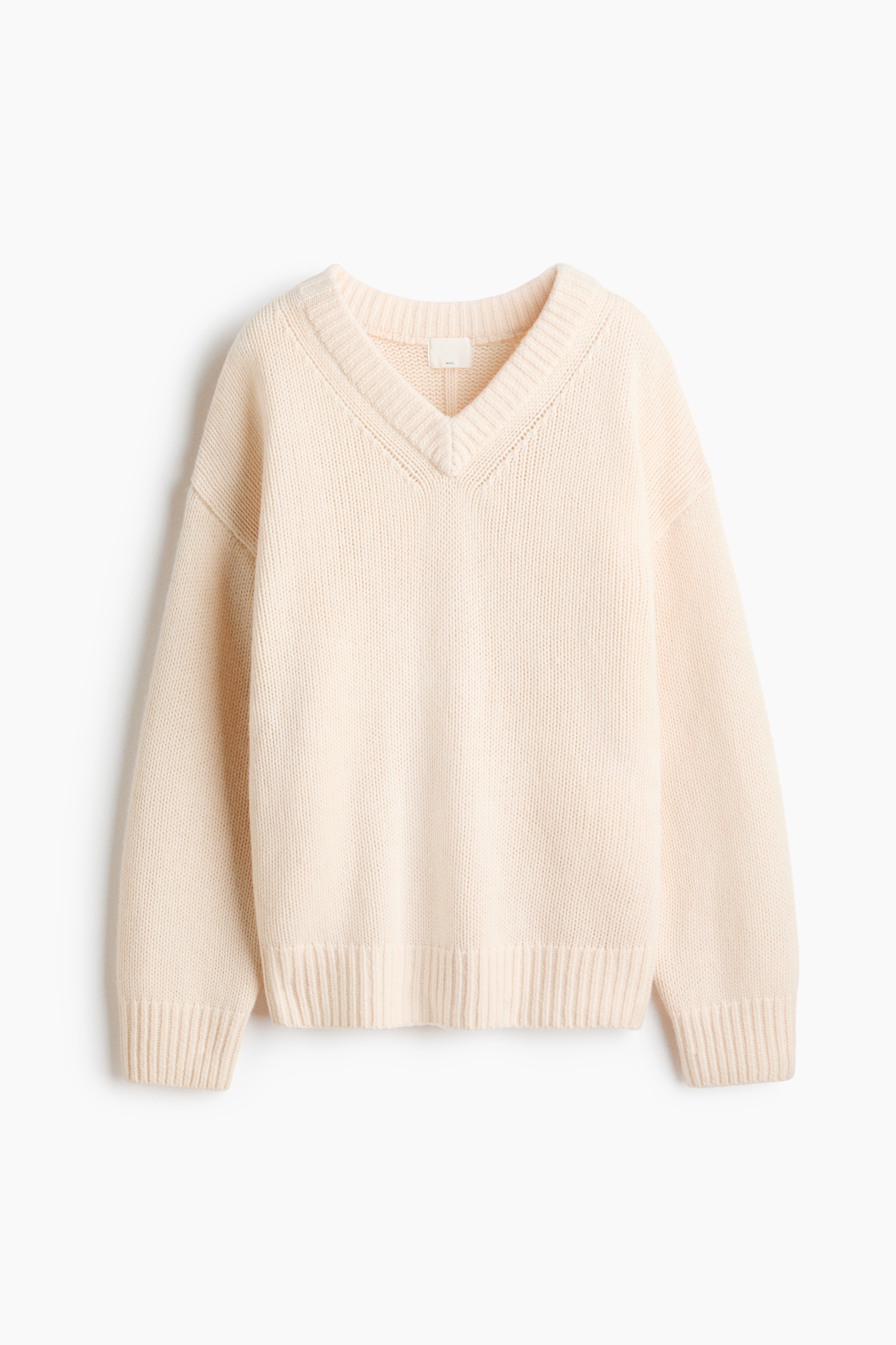 Oversized Wollpullover - Cremefarben