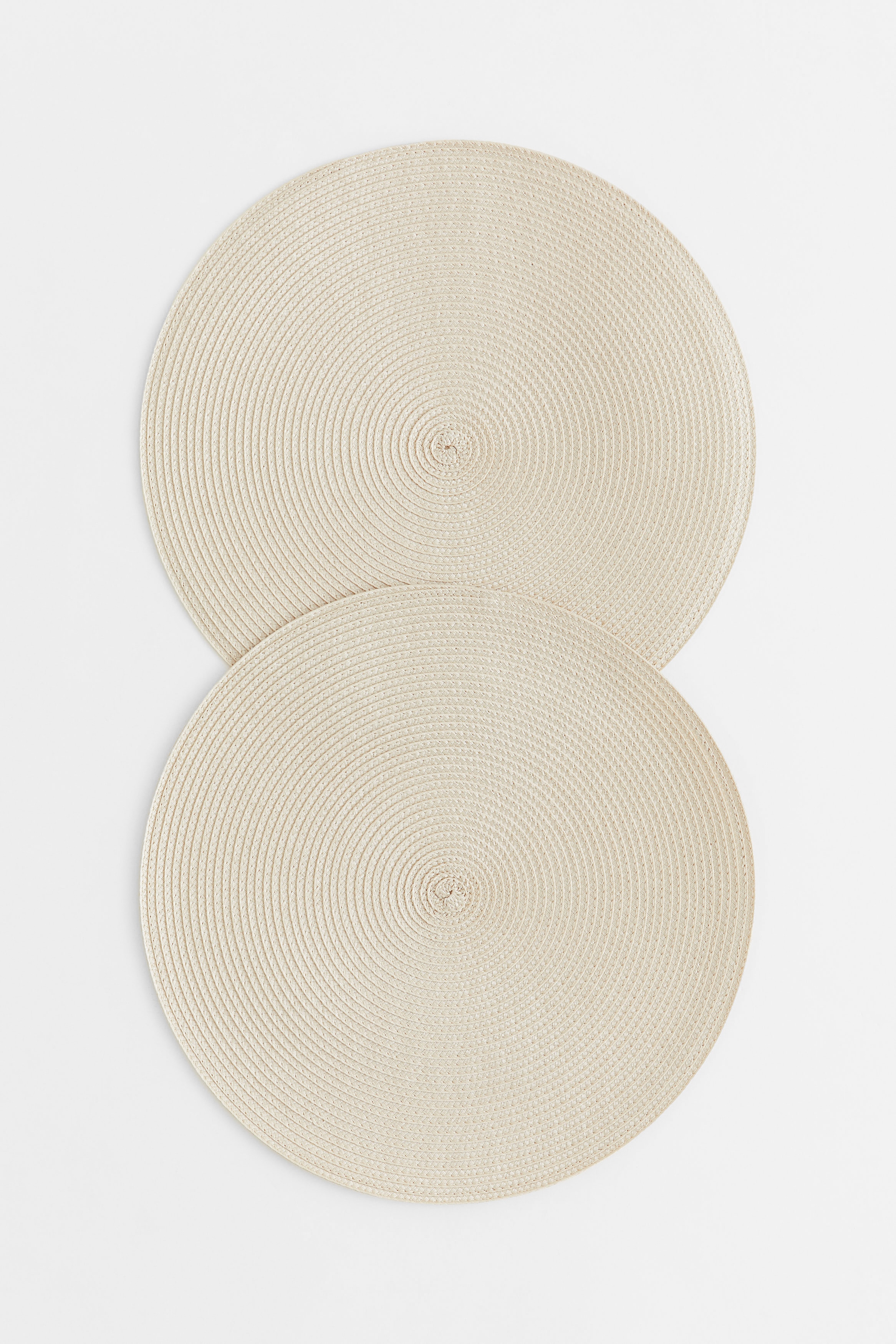 Lot de 2 sets de table ronds - Beige clair