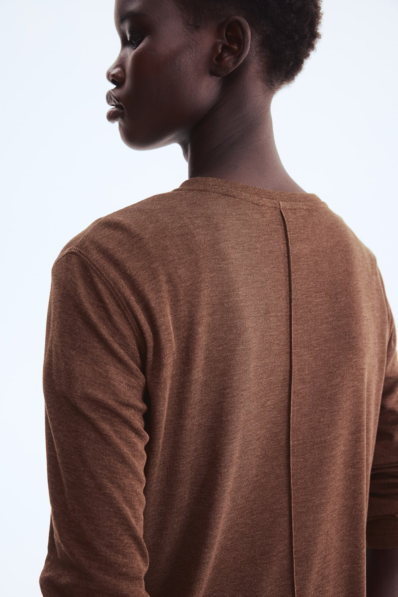 Top de manga larga - Café/Beige jaspeado/Gris jaspeado oscuro - 5