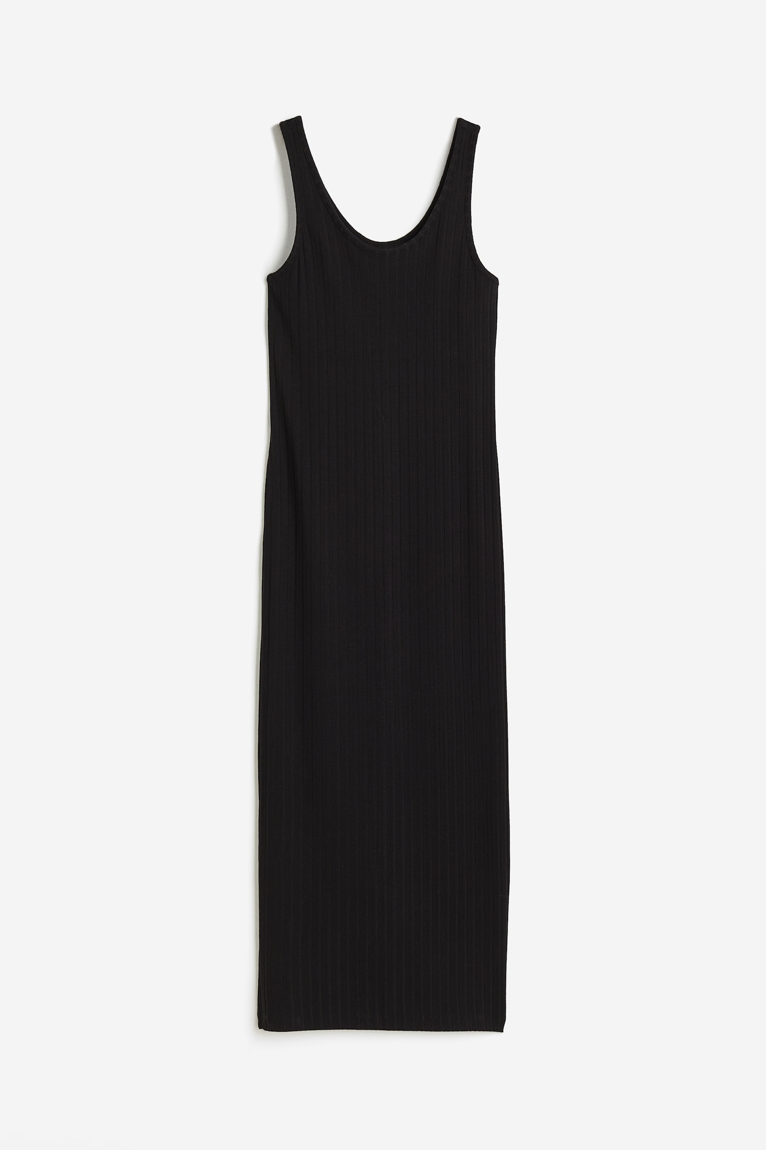 Rib Bodycon Dress - Black/Dark mole - 1