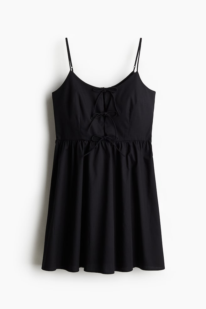 Tie-detail poplin dress - Black/White/White/Floral/White/Floral - 1