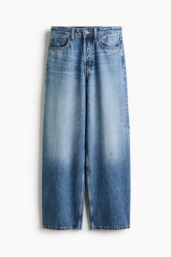 Baggy Regular Waist Jeans - Denimblå/Denimsort/Mørk denimblå/Lys denimblå/Denimhvid - 1