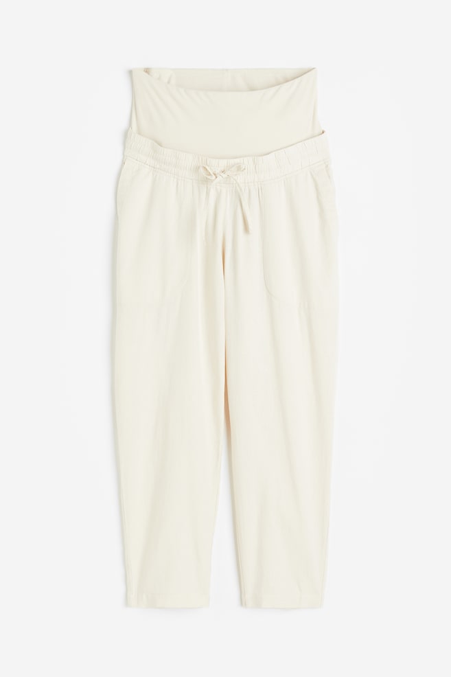 MAMA Linen-blend trousers - Light beige/Khaki green/Black - 2