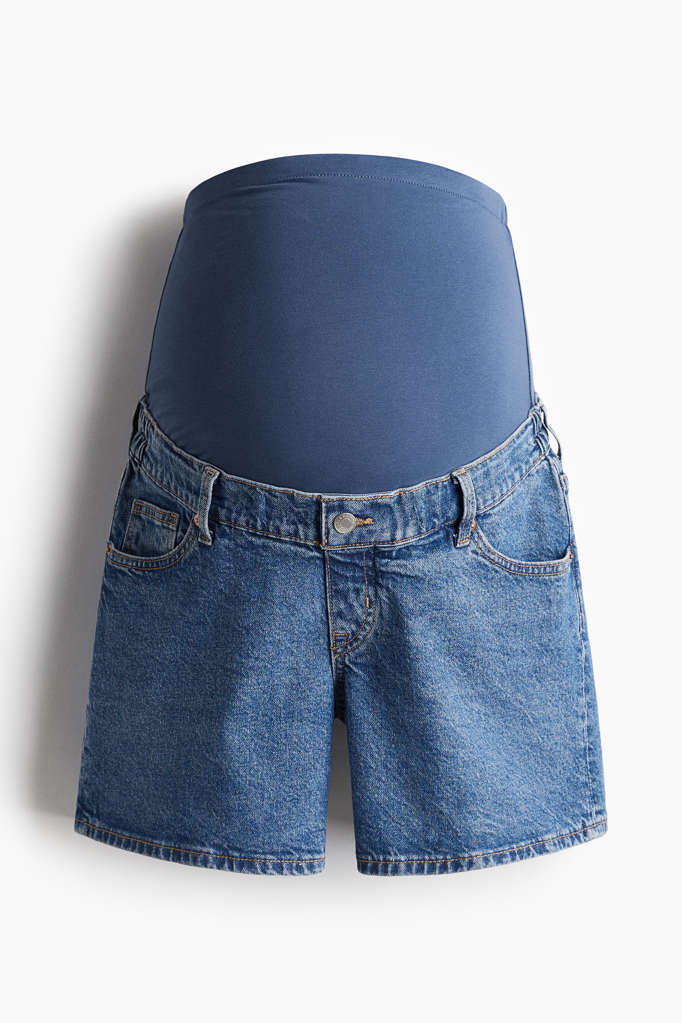 Short MAMA en denim - Bleu denim/Blanc/Bleu denim clair/Gris foncé