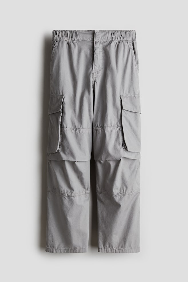 Fallschirmhose aus Baumwollcanvas - Grau/Schwarz - 1