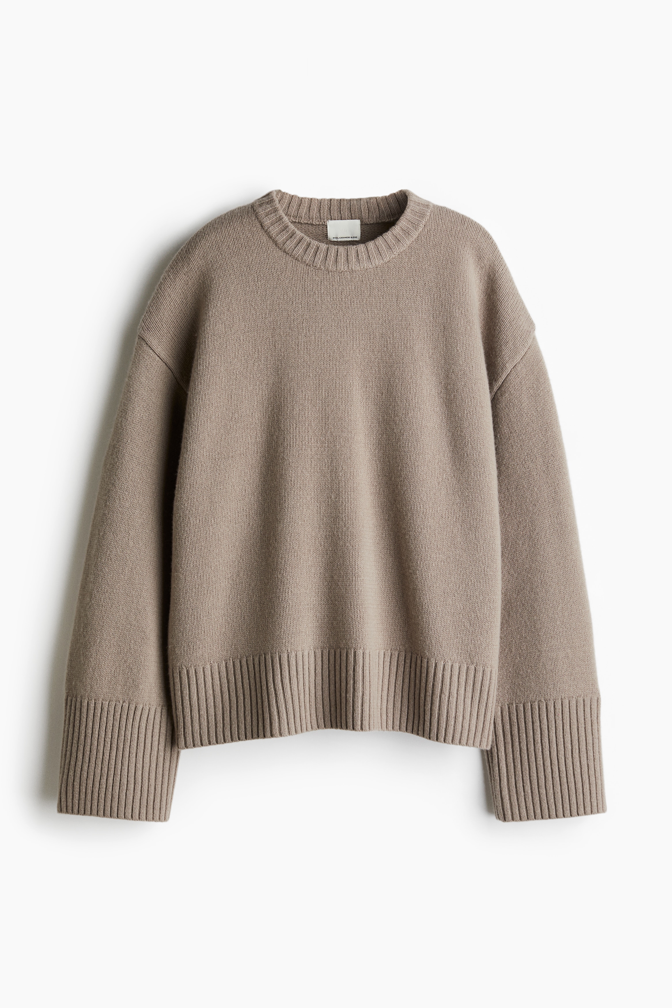 Oversized cashmere-blend jumper Greige Ladies H&M GB