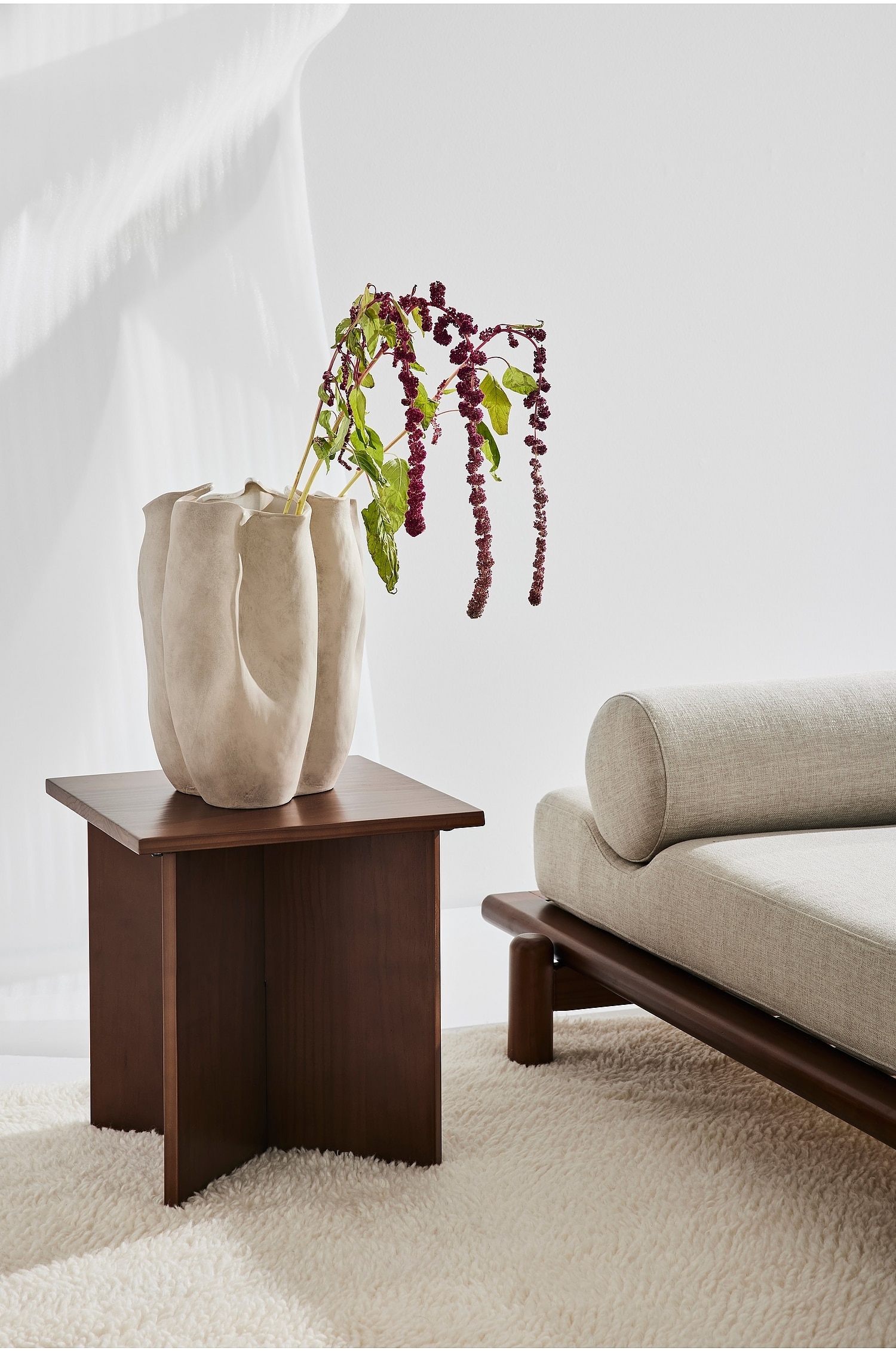 Bonjour Side Table - Walnut Finish/White Soap