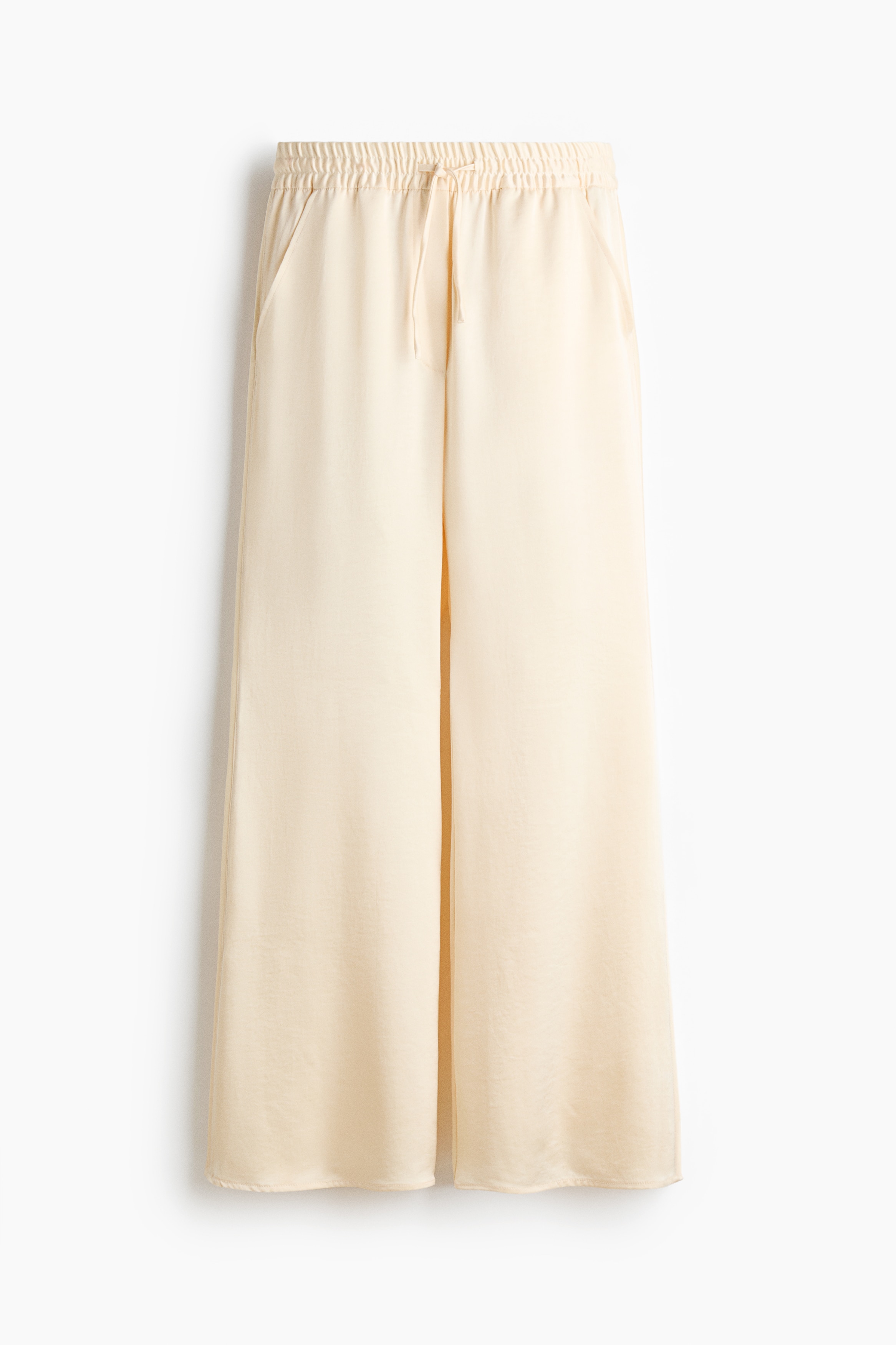 Flared satin trousers - Cream