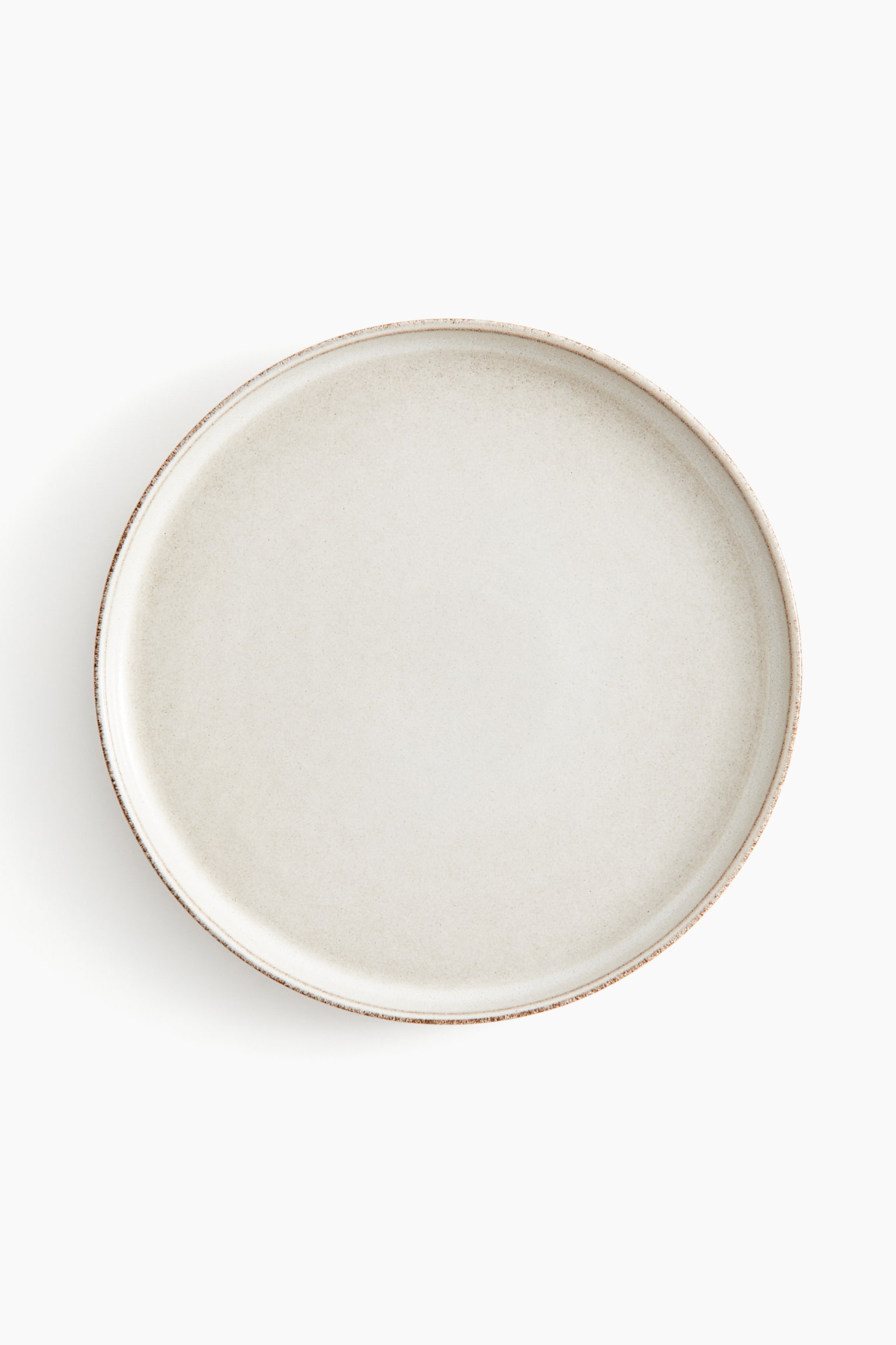 Large stoneware plate - Beige/Natural white/Shiny/Anthracite grey - 1